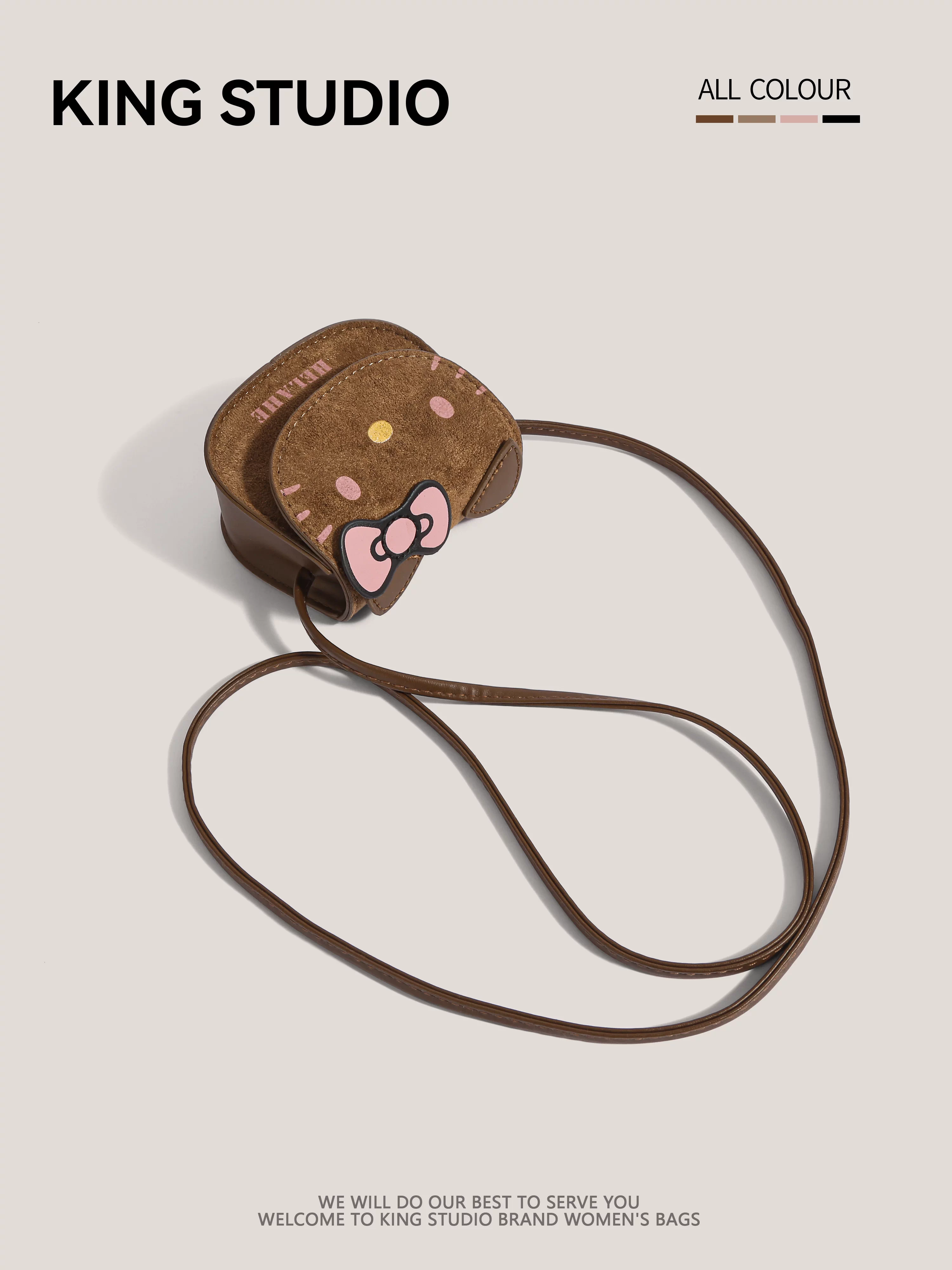 Túi mini Hello Kitty dễ thương dành cho nữ, mẫu mới 2025, thời trang siêu hot, đeo chéo, túi nhỏ đựng son môi, tai nghe