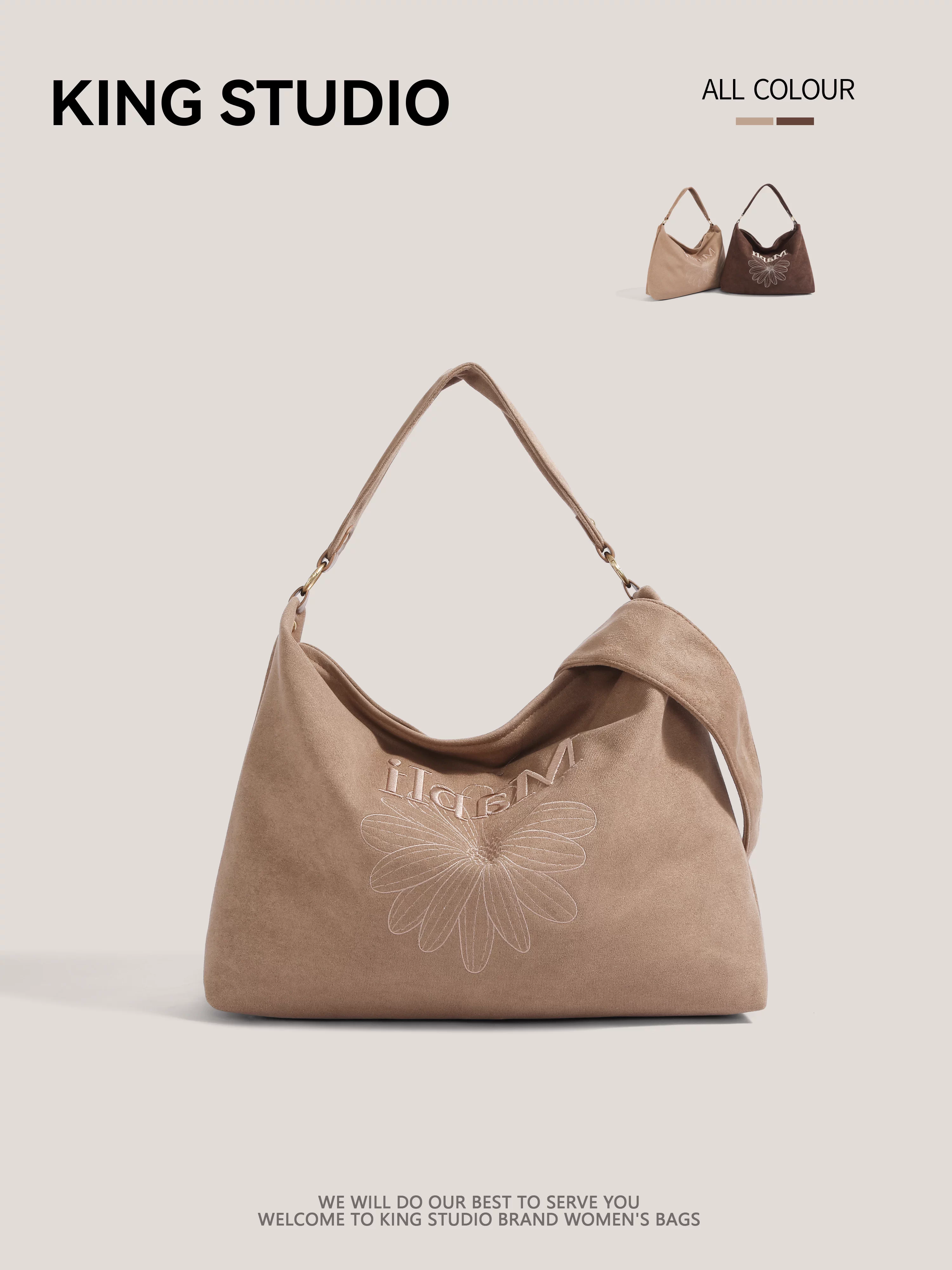 Túi tote thêu hoa cao cấp dành cho nữ, mẫu mới 2025, dung tích lớn, đeo vai/nách, đi làm, đeo chéo