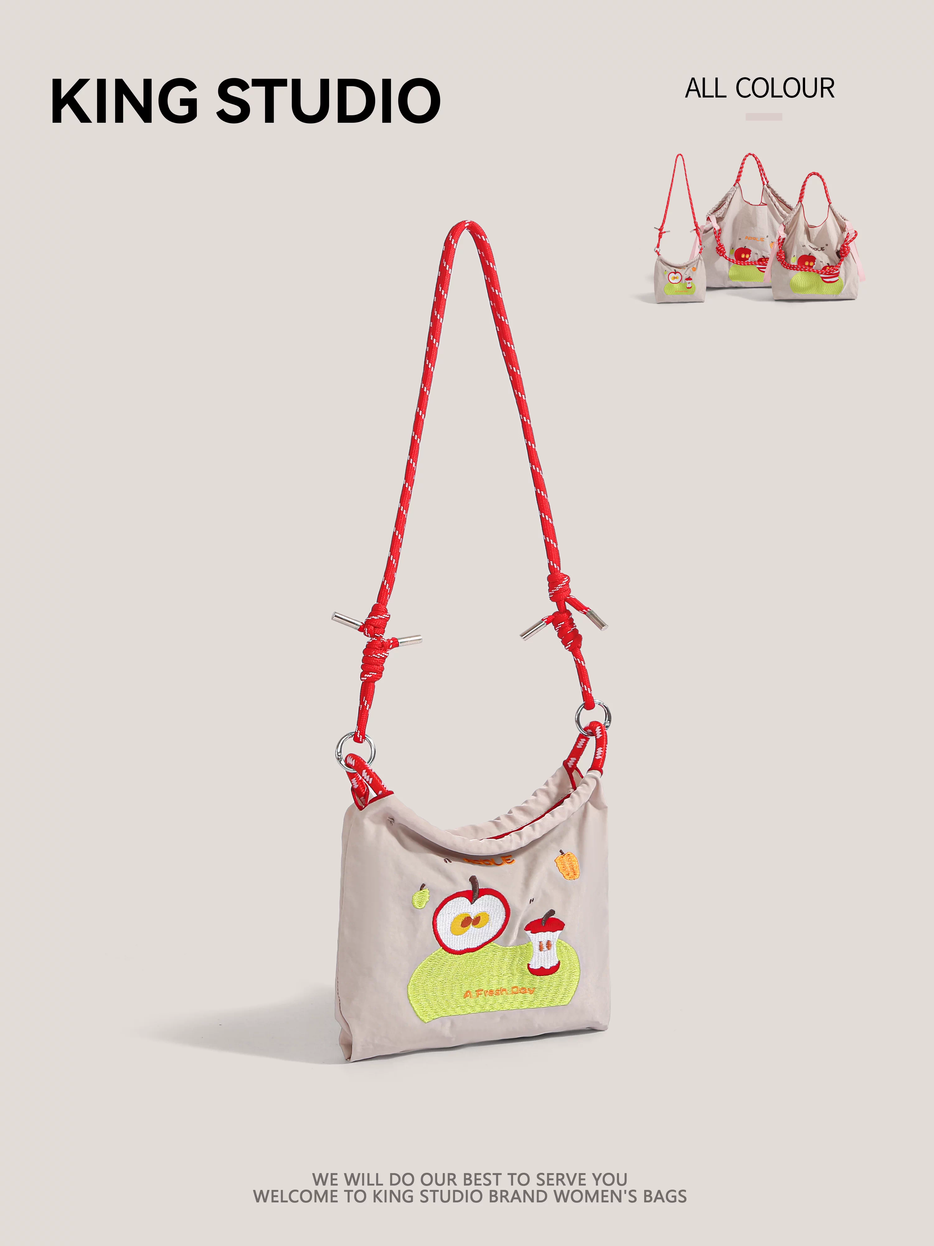 Túi mua sắm thân thiện với môi trường thêu dây chuyền kiểu Nhật, túi nylon, túi tote mini, túi đựng điện thoại, túi đeo chéo một vai