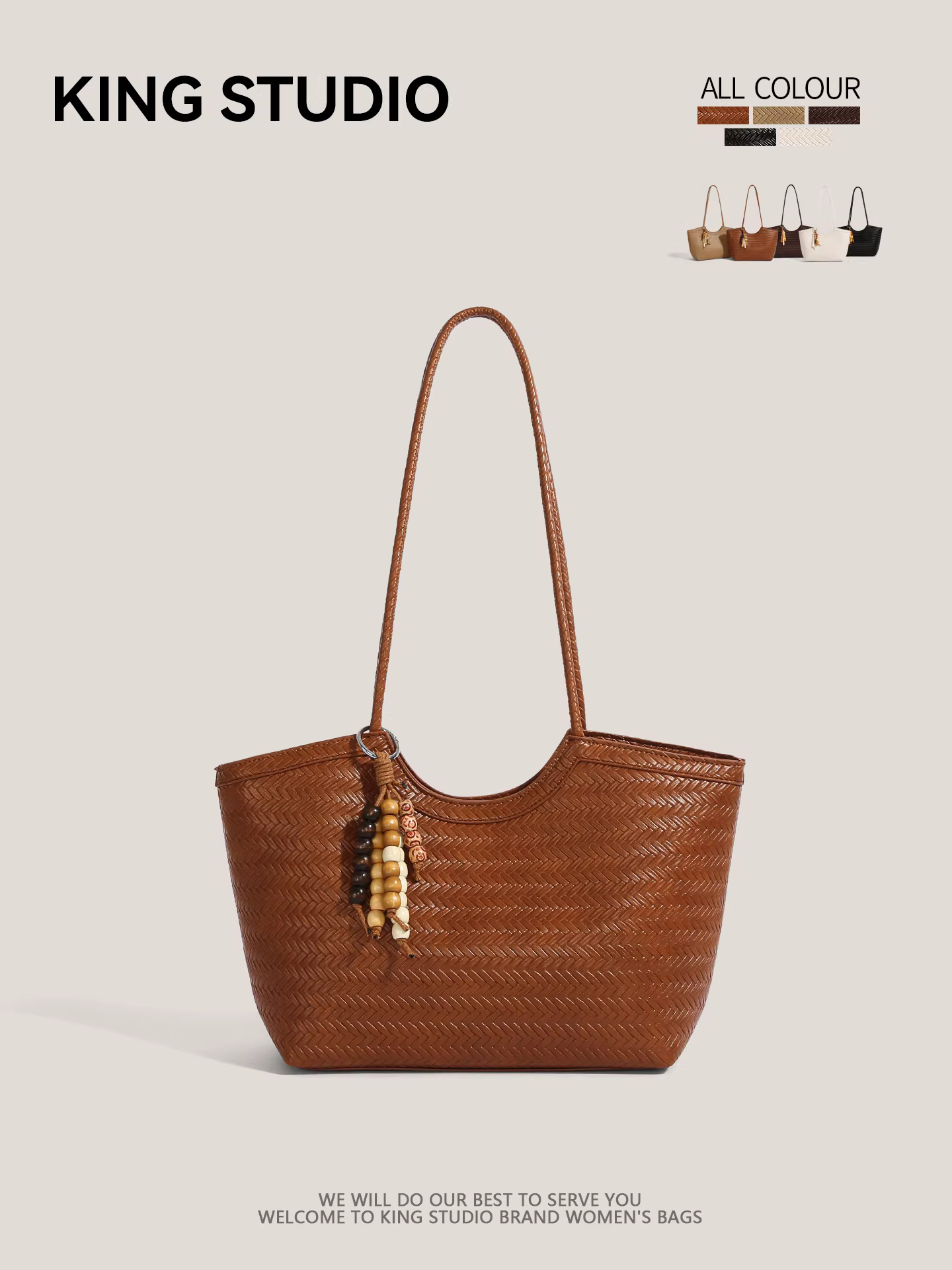 Túi xách đan lát thiết kế độc đáo dành cho nữ 2025, thời trang mới mẻ, phong cách retro, túi tote dung tích lớn, đeo nách