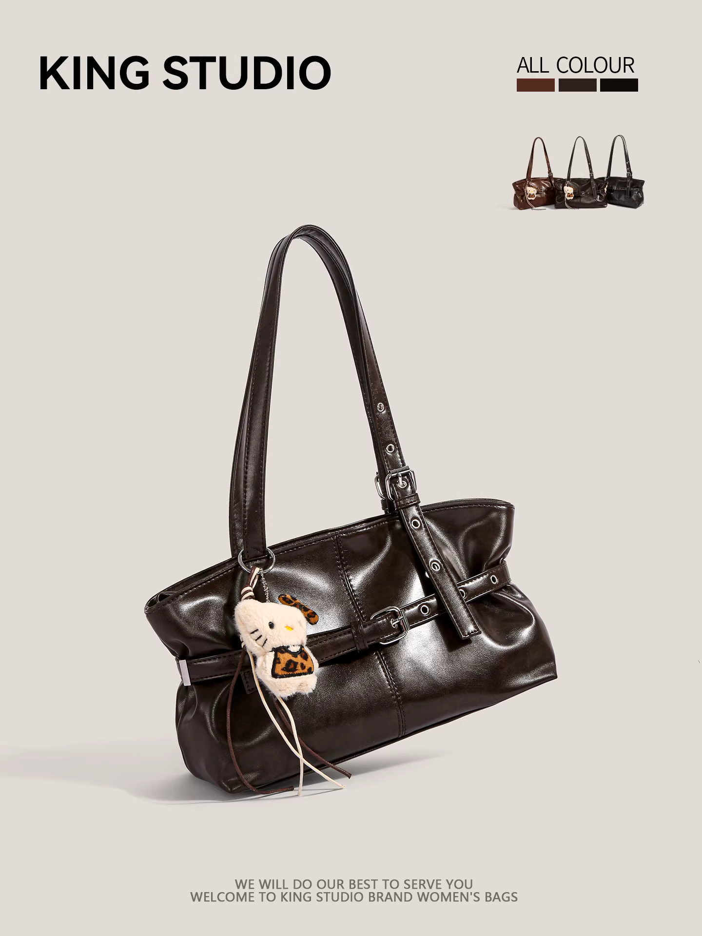 Túi đeo chéo Maillard retro dành cho nữ, mẫu mới thu đông 2025, thời trang đa năng, túi tote độc đáo, túi đeo vai đơn giản