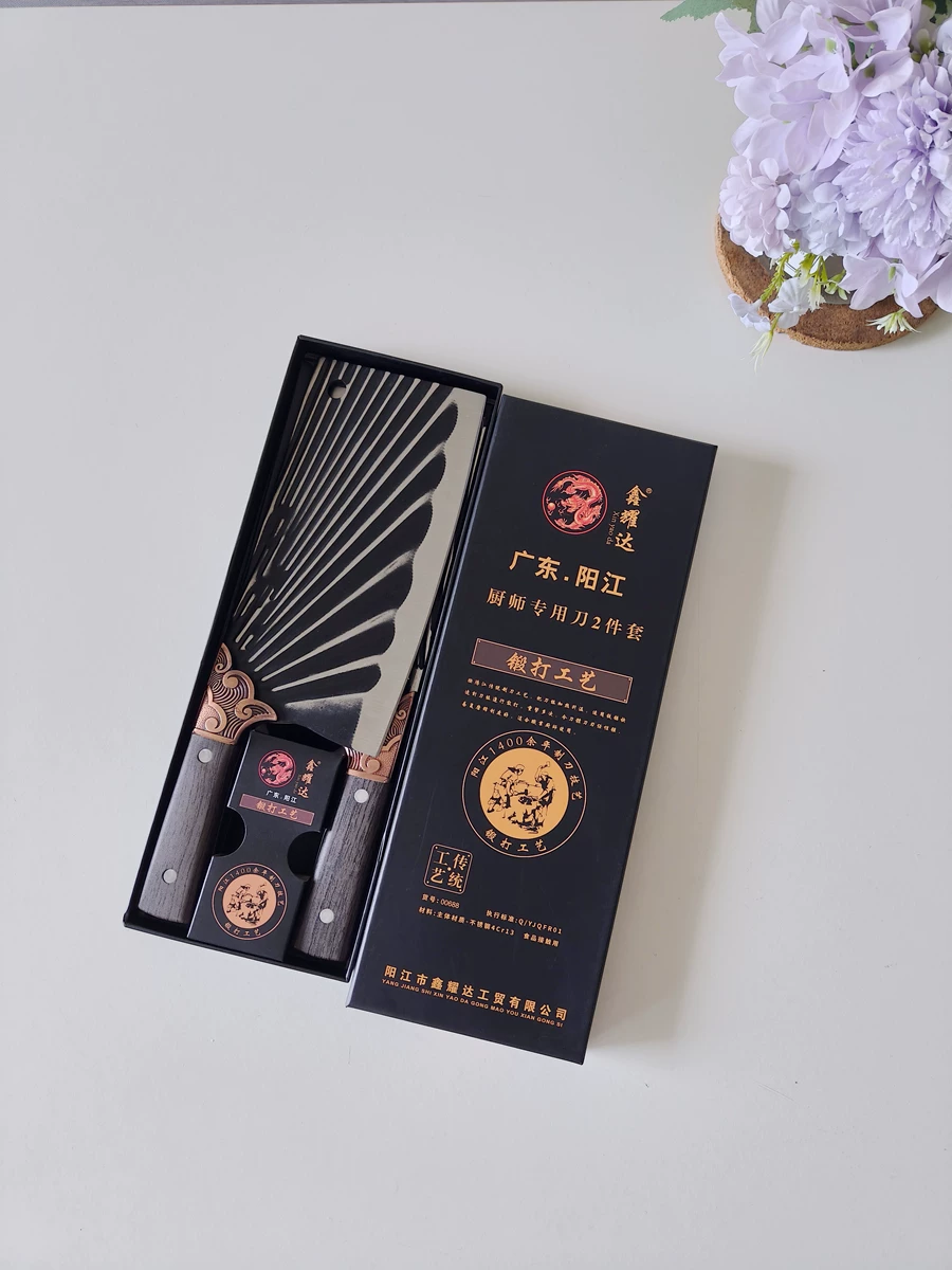 Bộ dao nhà bếp Longquan dùng trong gia đình, dụng cụ nhà bếp được rèn, dao cắt siêu sắc, bộ dao inox gia dụng.