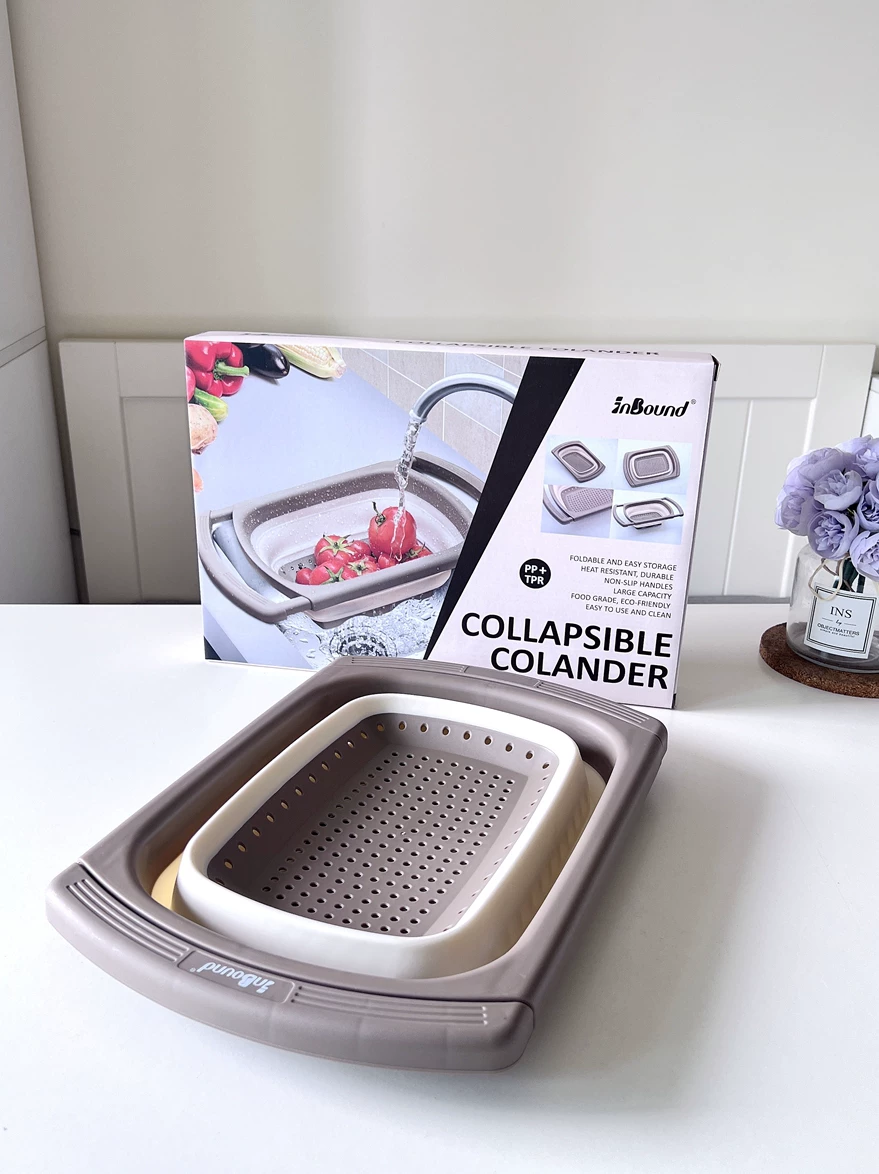Giỏ thoát nước đa năng, gấp gọn, có thể thu gọn, khay đựng trái cây di động, giỏ rửa rau bằng nhựa, chậu rửa rau nhà bếp.