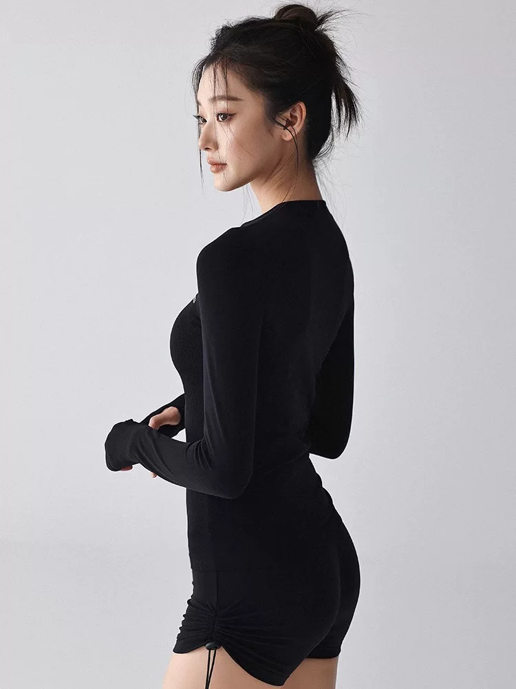 Áo thể thao nữ mới 2024, quần áo tập luyện nhanh khô mùa thu đông mới, áo tập yoga Pilates chuyên nghiệp tay dài