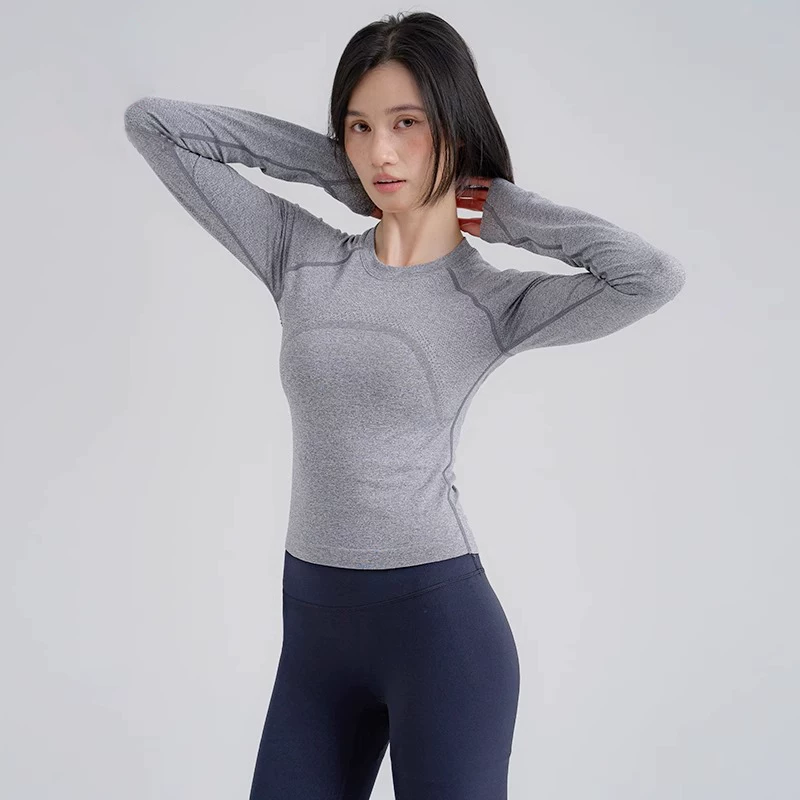 Áo thể thao, áo thun tập yoga dài tay, nhanh khô, thoáng khí, mùa thu đông, quần áo tập luyện thấm hút mồ hôi dành cho nữ mặc ngoài trời lulu