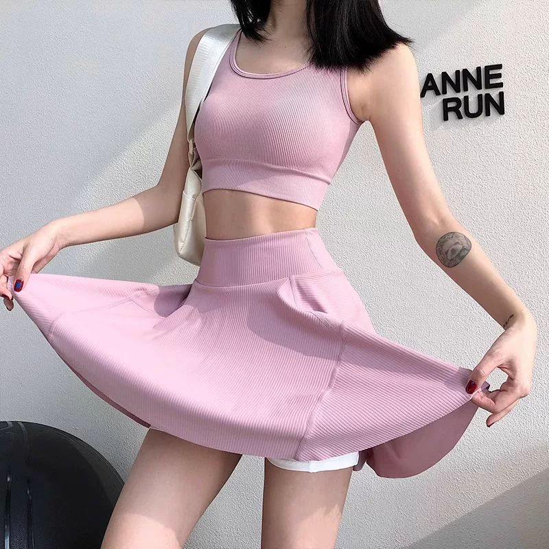 Váy tennis chống lộ hàng mới 2025 dành cho nữ, quần váy thể thao chạy bộ Pilates, váy ngắn thoáng khí gợi cảm, phong cách thường ngày.