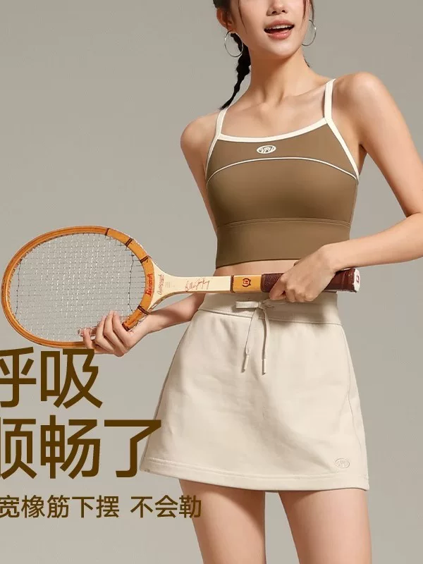Áo ngực thể thao retro Mỹ mới 2025, độ nâng vừa phải, thoáng khí, có mút ngực, thời trang cho việc đi làm và mặc ngoài, kiểu áo dây.