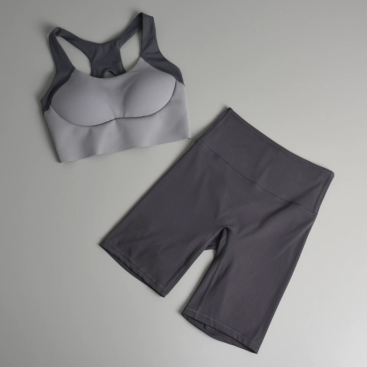 Bộ quần áo tập yoga cho nữ, mùa hè, có đệm ngực cố định, áo vest thể thao chạy bộ chống sốc, bộ quần áo tập thể dục Pilates, hai món