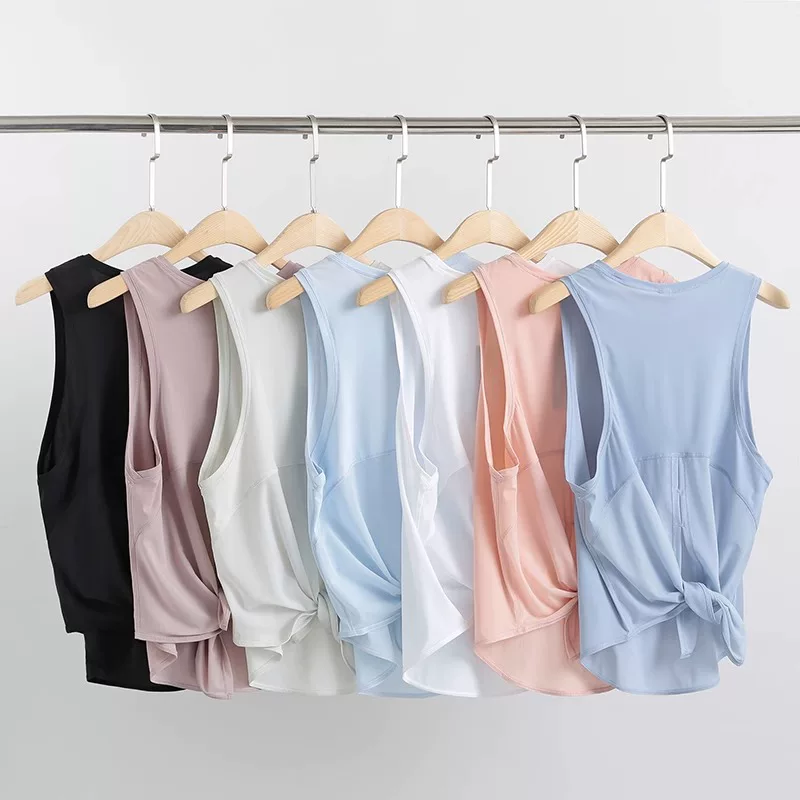 Áo vest thể thao rộng rãi dành cho nữ, áo khoác không tay, trang phục tập yoga mỏng nhanh khô, áo chạy bộ và tập thể dục mùa hè để mặc ngoài.