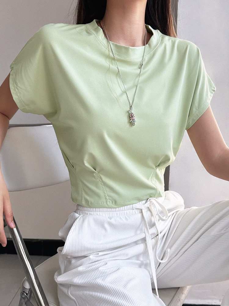 Áo tập yoga dáng rộng cho nữ chạy bộ tập thể dục ngắn tay mặc ngoài thông thường Áo thun thể thao mùa hè