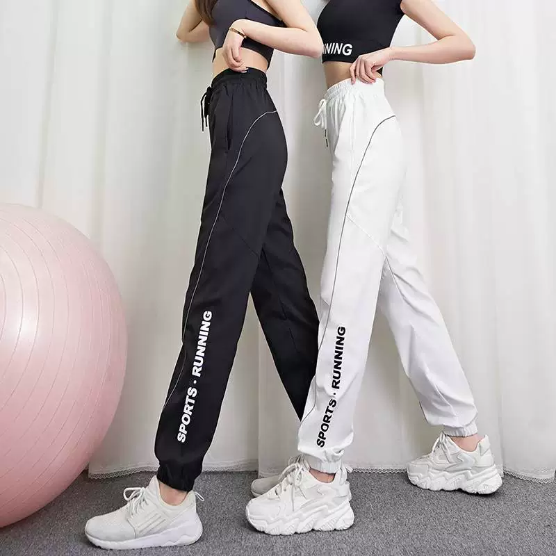 Quần jogger rộng rãi dành cho nữ, quần tập yoga cạp cao, quần dài chạy bộ nhanh khô tập luyện ngoài trời, cỡ lớn, giảm béo, mùa thu.