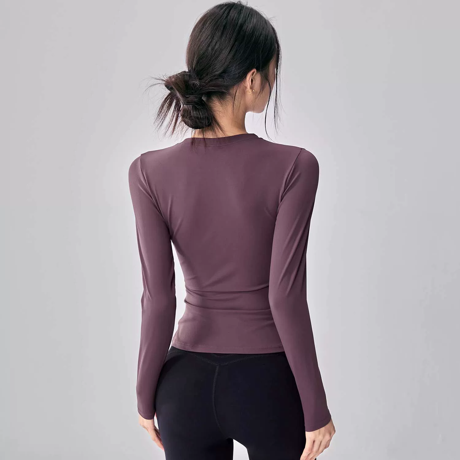 Quần áo tập yoga co giãn cao, áo tập Pilates bó sát, dài tay, nhanh khô, áo thể thao chạy bộ, bộ đồ tập thể dục mùa thu đông