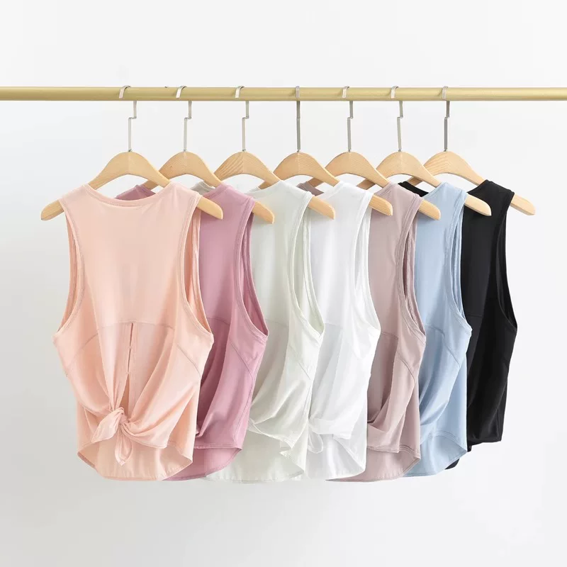Áo vest thể thao chính hãng dành cho nữ, áo tập chạy bộ và tập thể dục nhanh khô, trang phục tập yoga không tay, thiết kế lưng thời trang, áo khoác ngoài, kiểu dáng rộng rãi để mặc ngoài.