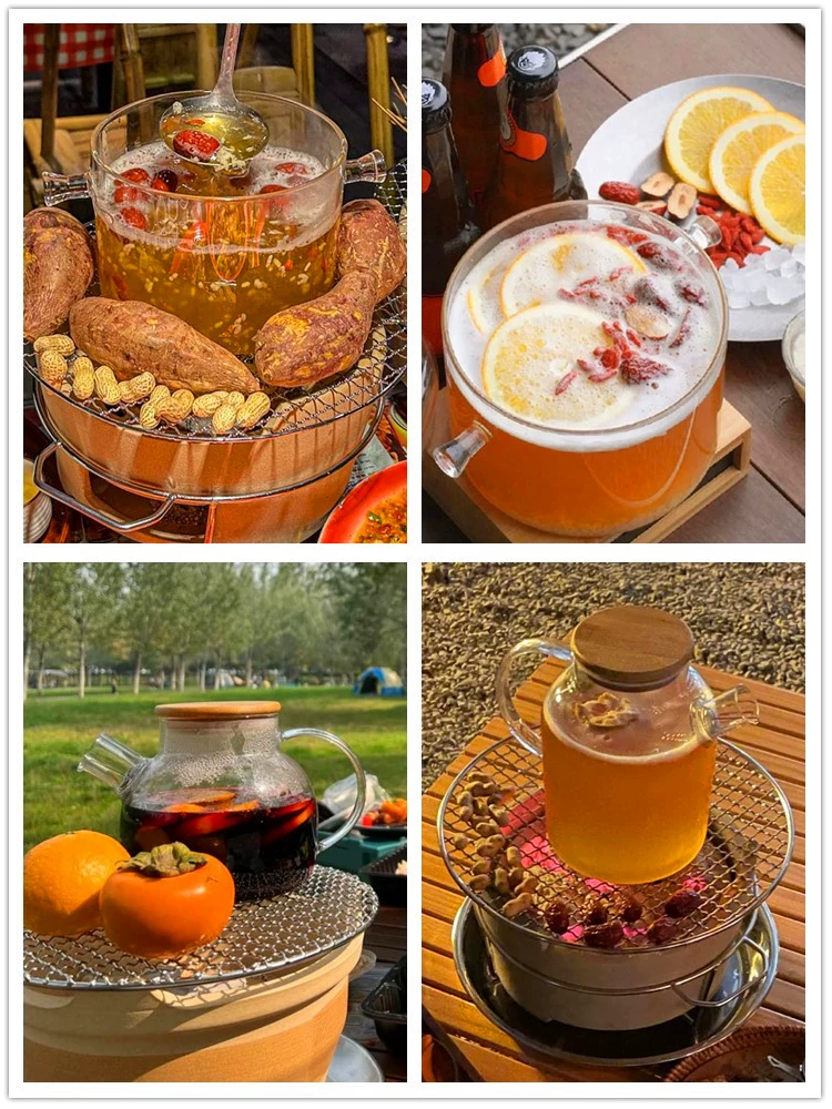 Nồi thủy tinh borosilicate cao cấp để nấu rượu ngâm nóng, sử dụng tại nhà để hầm súp, ấm trà trong suốt để nấu trên lửa, bếp điện gốm, chịu nhiệt độ cao.