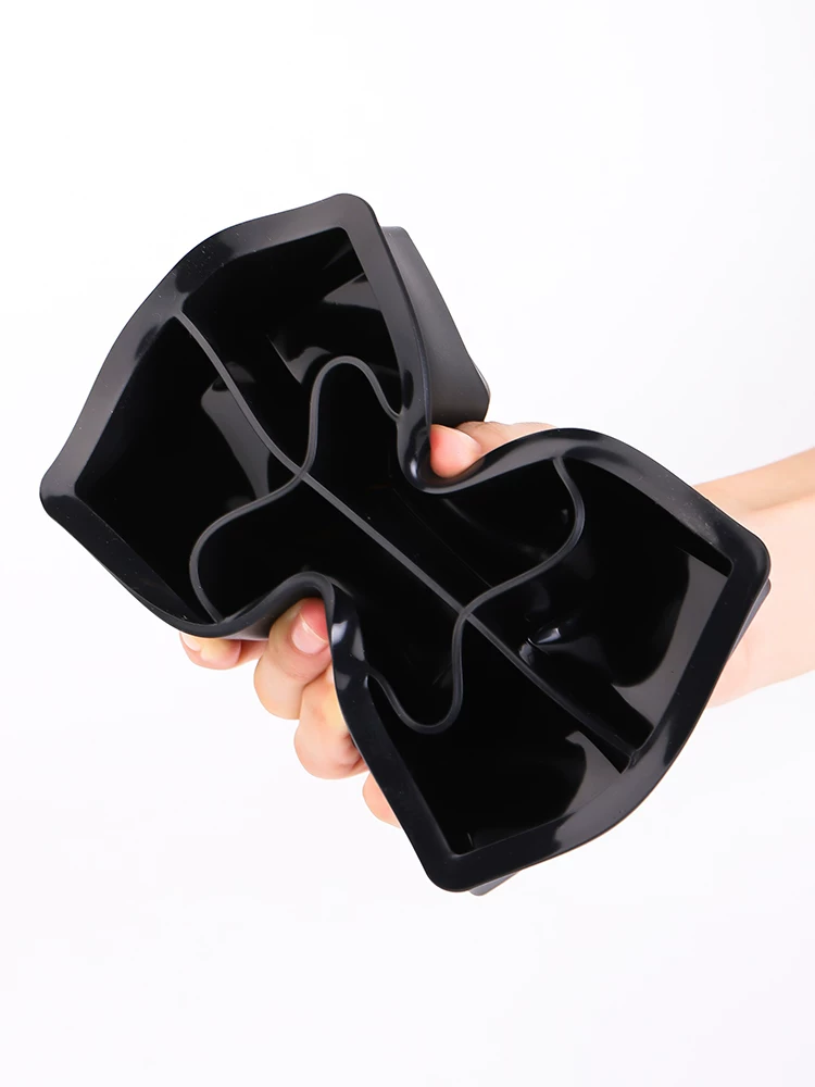 Khuôn làm đá bằng silicon thiết bị đông lạnh nhanh lớn khay đá sáng tạo cá nhân có nắp đậy cho máy làm đá tủ lạnh gia đình