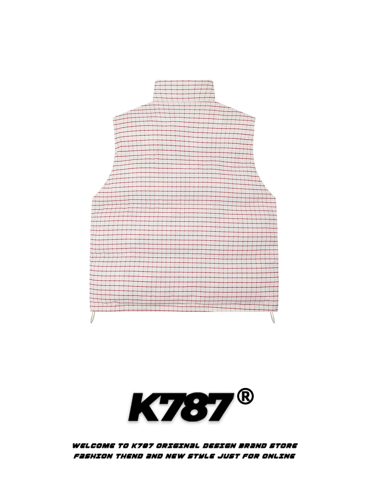 Áo khoác cotton kẻ caro kiểu Mỹ cổ điển K787 dành cho nữ, áo gile len cừu phong cách lười biếng, áo ghi lê dày dặn.