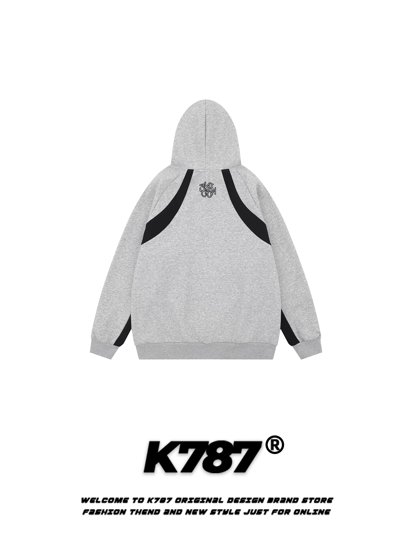 Áo hoodie màu sắc phối hợp theo phong cách retro Mỹ K787 dành cho nam và nữ, thương hiệu thời thượng, áo khoác hoodie cặp đôi dáng rộng, phong cách thường ngày, thích hợp đi làm
