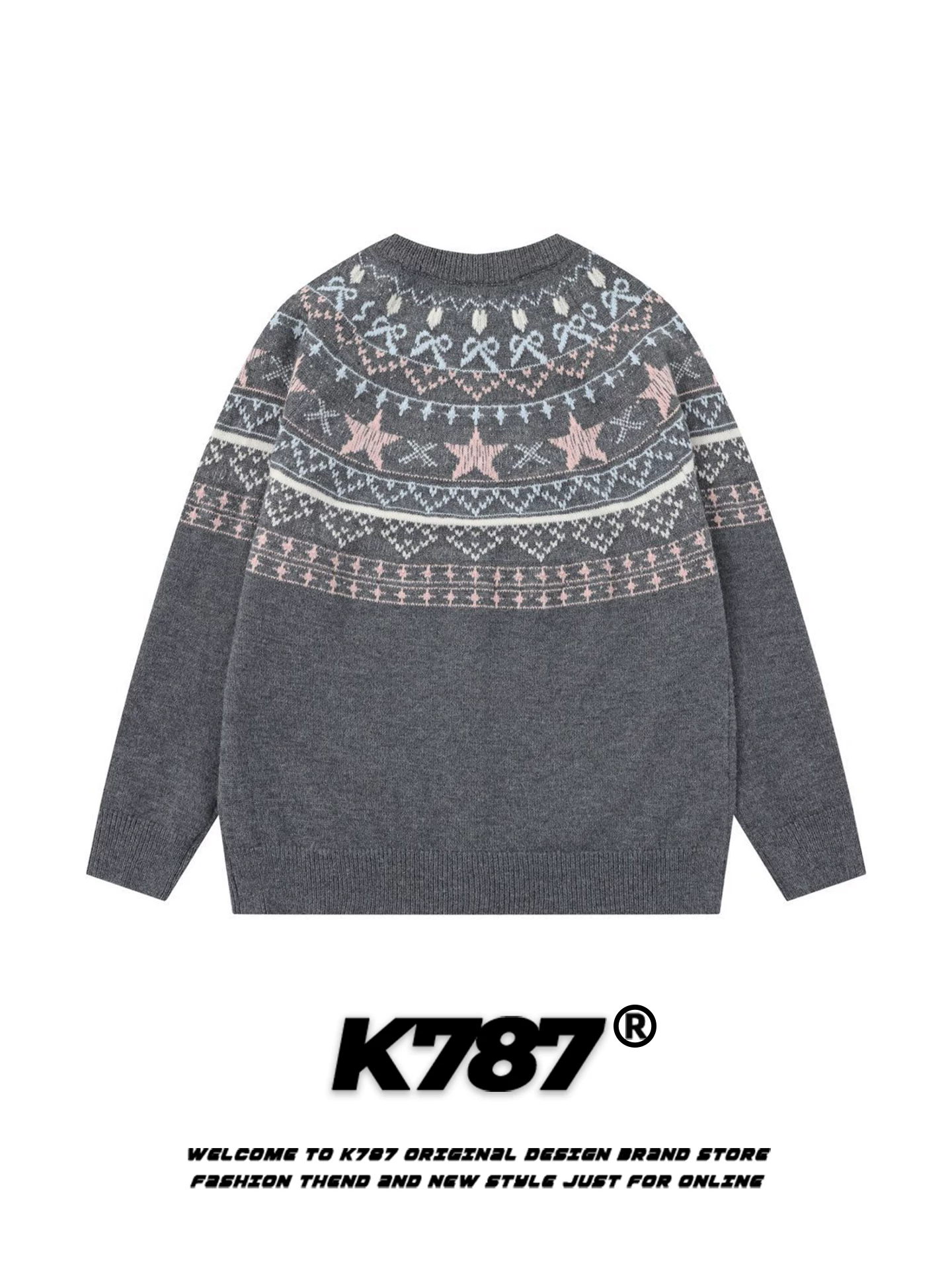 Áo len cardigan kiểu Mỹ cổ điển K787 dành cho nữ, phong cách giản dị, thoải mái, áo khoác màu xám dệt kim dành cho người đi làm.