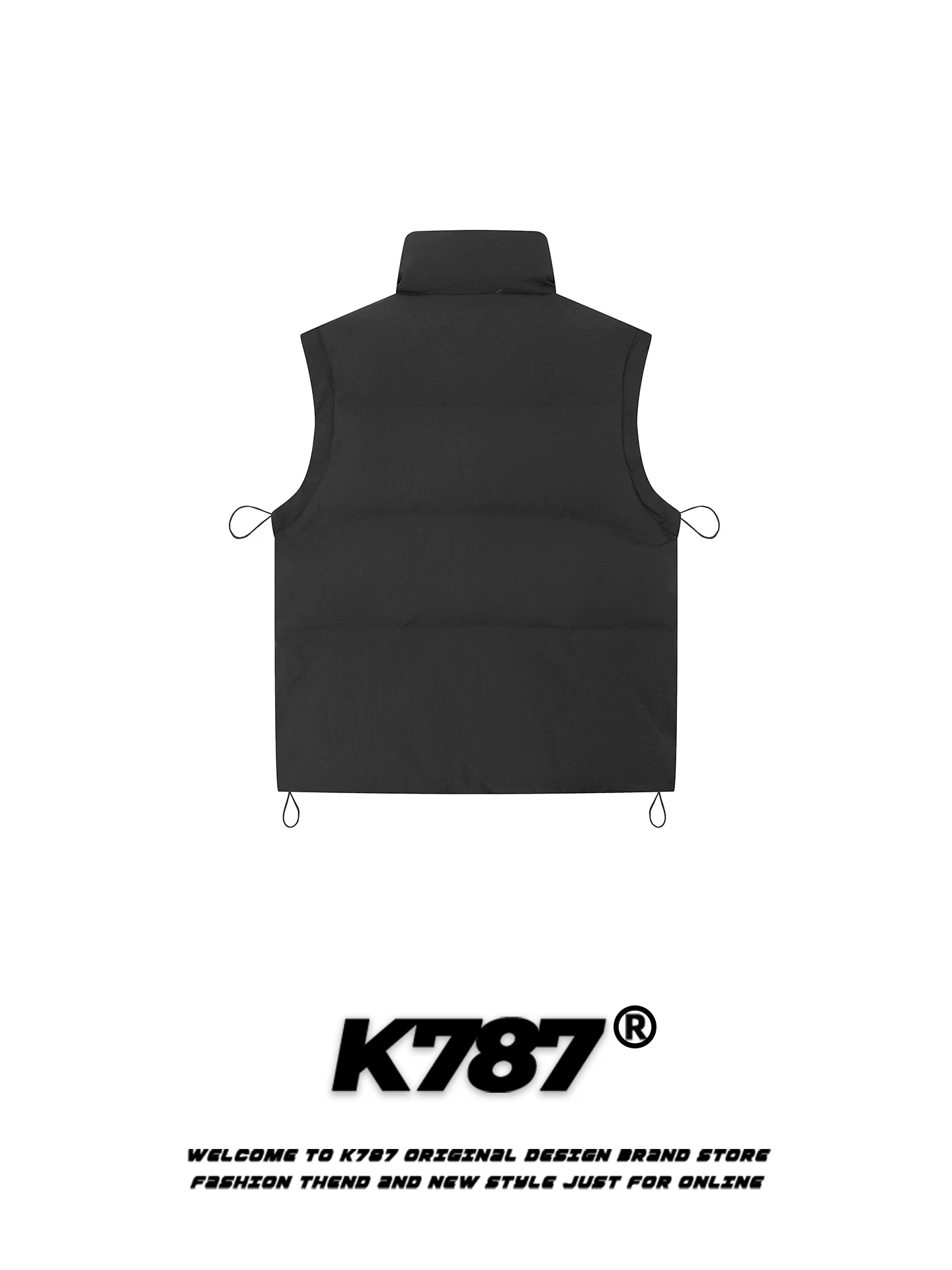 Áo gile cotton dày giữ ấm cổ đứng màu trơn kiểu Mỹ cổ điển K787 dành cho nữ, áo gile không tay phối lớp dày dặn kiểu cặp đôi, áo khoác ngắn