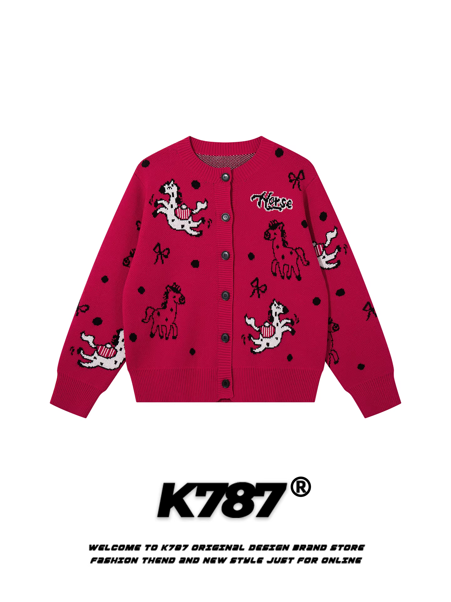 Áo cardigan len chấm bi đỏ Giáng sinh K787 dành cho nữ, Tết Nguyên đán năm 2026, áo len năm mới, áo khoác ngắn