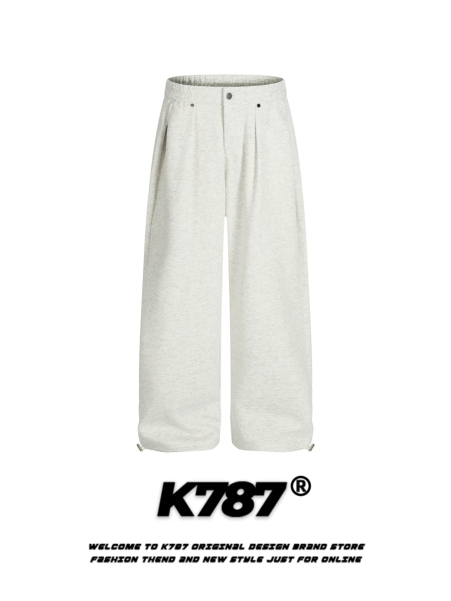 Quần thể thao unisex K787 kiểu Mỹ, xếp ly đơn giản, chất liệu mềm mại, dáng rộng, thoải mái, phong cách thể thao, thiết kế ôm dáng.