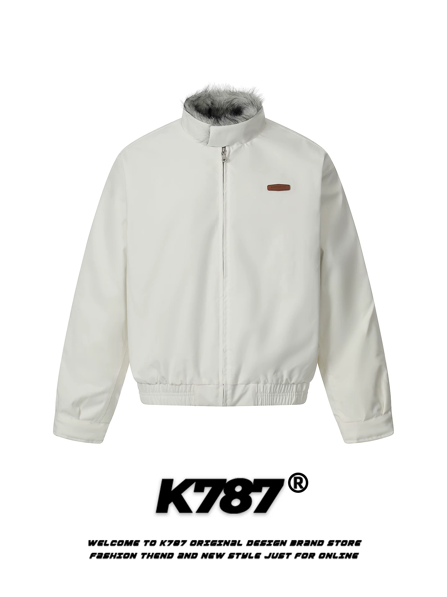 Áo khoác cotton cổ đứng kiểu retro Mỹ K787 dành cho nam và nữ, dáng rộng, áo khoác cotton phong cách đường phố hợp thời trang mùa thu đông