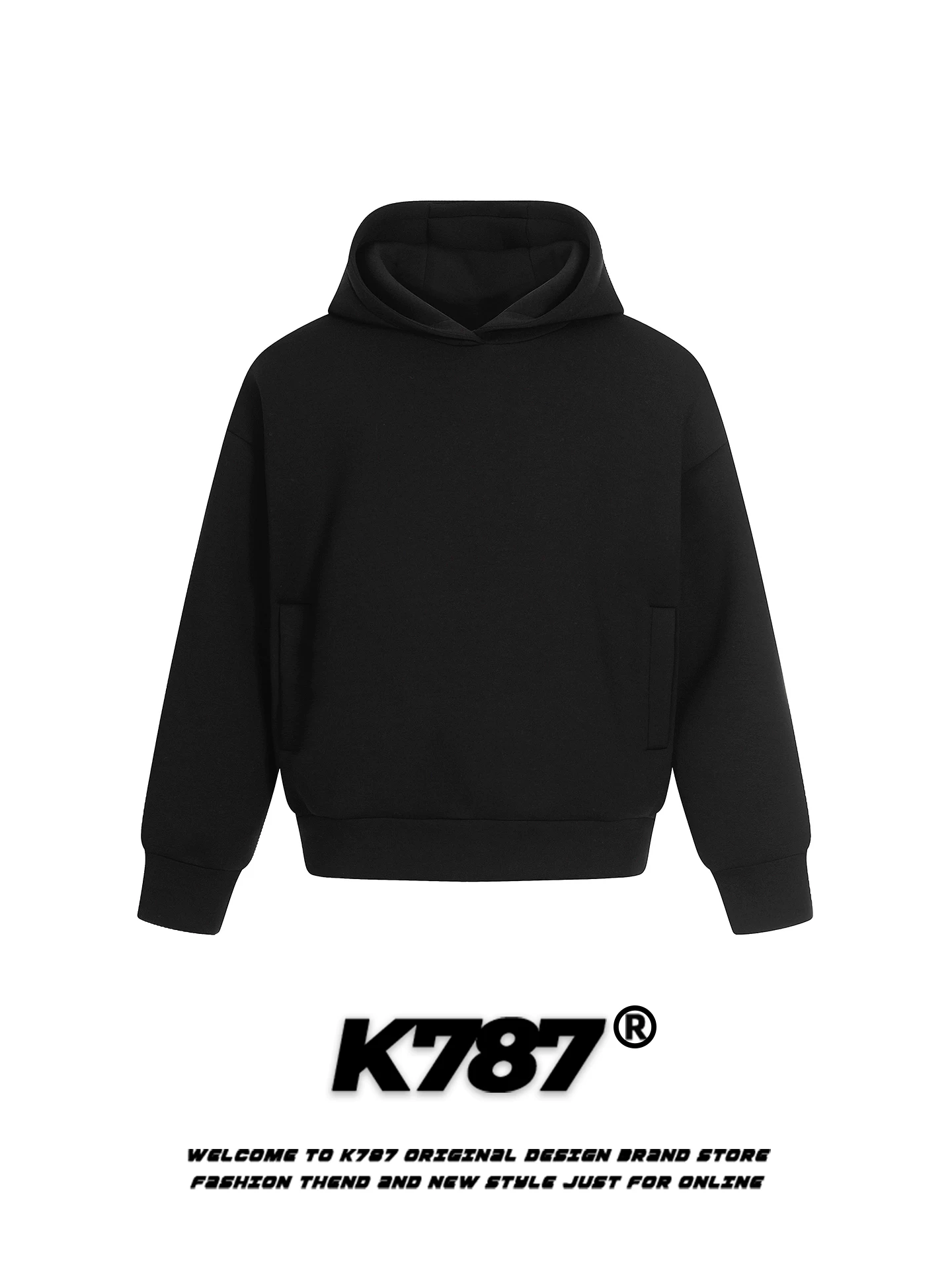 Áo hoodie K787 kiểu Mỹ cổ điển, đơn giản, có mũ, dành cho nam và nữ, thương hiệu thời thượng, dáng rộng, phong cách thường ngày, đa năng.