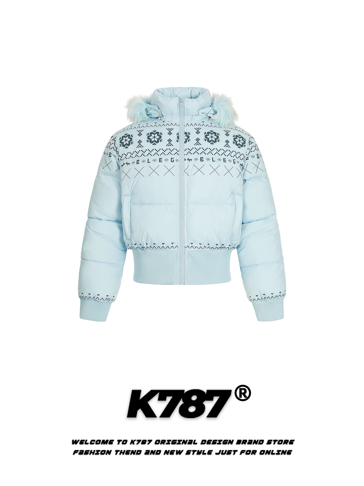 Áo khoác cotton có mũ trùm đầu cổ lông kiểu Mỹ cổ điển K787 dành cho nữ, kiểu dáng rộng rãi ngọt ngào và cá tính, áo khoác cotton ngắn dày dặn và ấm áp cho mùa đông.
