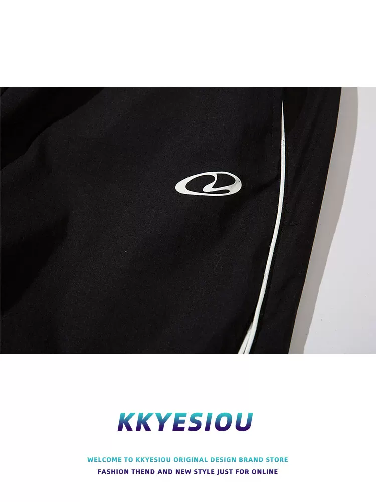 Quần thể thao thiết kế thời trang KKyesiou, phong cách đường phố, unisex, dáng rộng, hip-hop, đa năng, ống thẳng