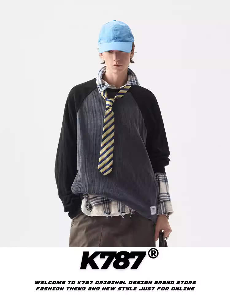 Áo thun thể thao kiểu cổ điển Mỹ K787 dành cho nam và nữ, phong cách cá tính và trung tính, áo thun mỏng đa năng dành cho cặp đôi