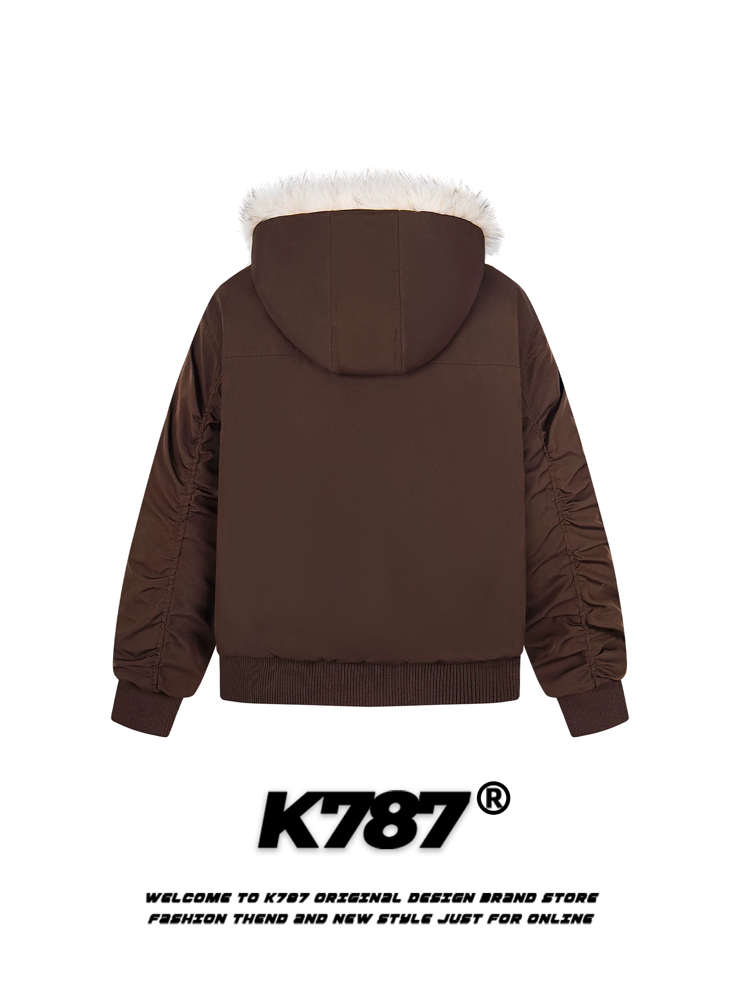 K787 Áo khoác cotton có mũ trùm đầu cổ lông phong cách retro Mỹ dành cho nam và nữ, áo khoác cotton dày dặn ấm áp in họa tiết da báo hợp thời trang dành cho mùa đông.