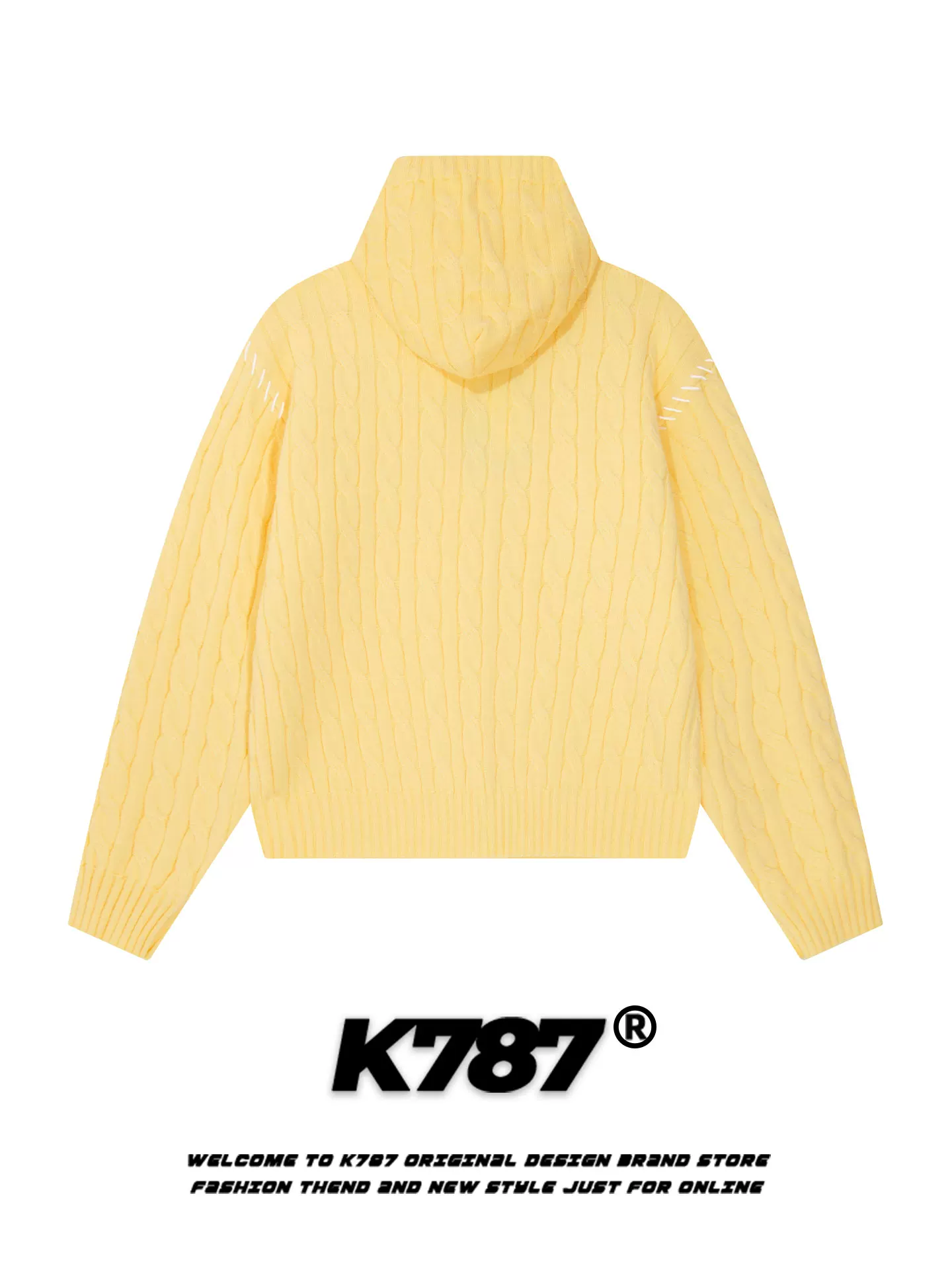 Áo len cardigan có mũ kiểu Mỹ cổ điển K787 dành cho nữ, phong cách mùa thu đông, dáng rộng, trẻ trung, chất liệu dệt kim