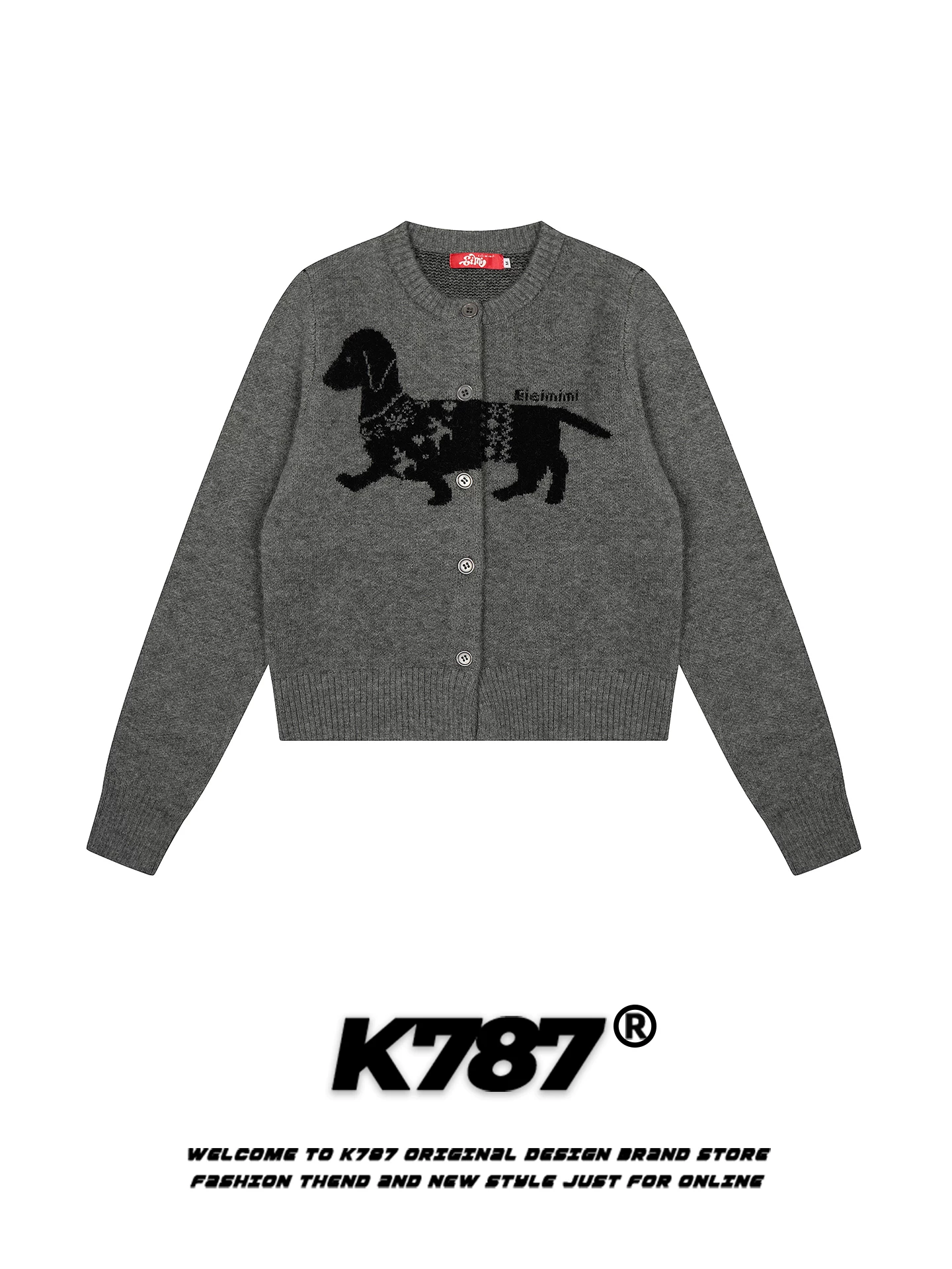 Áo cardigan dệt kim kiểu Mỹ cổ điển K787 dành cho nữ, phong cách nhẹ nhàng, trẻ trung, áo khoác len ngắn ấm áp