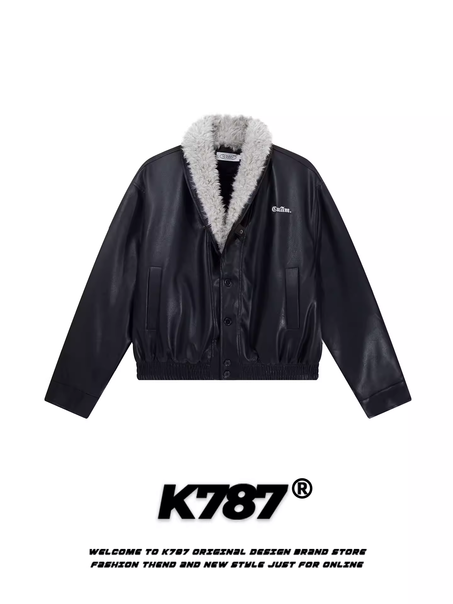 Áo khoác lót bông cổ lông phong cách retro Mỹ K787 dành cho nam và nữ, dáng rộng, phong cách cá tính, ấm áp, áo khoác lót bông đôi mùa đông 2025