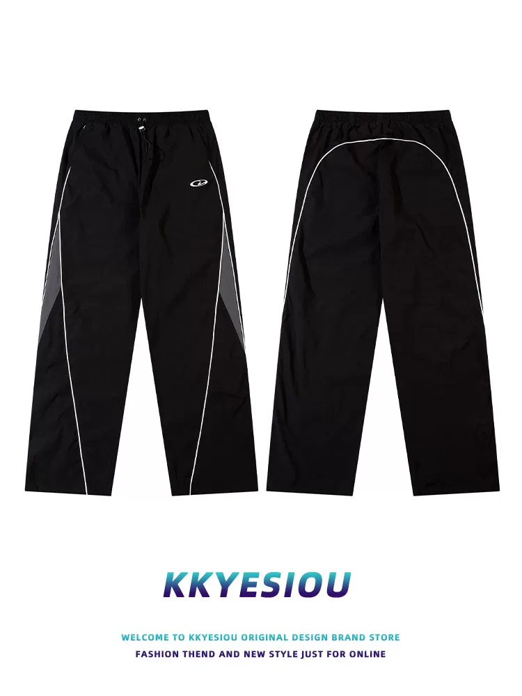 Quần thể thao thiết kế thời trang KKyesiou, phong cách đường phố, unisex, dáng rộng, hip-hop, đa năng, ống thẳng