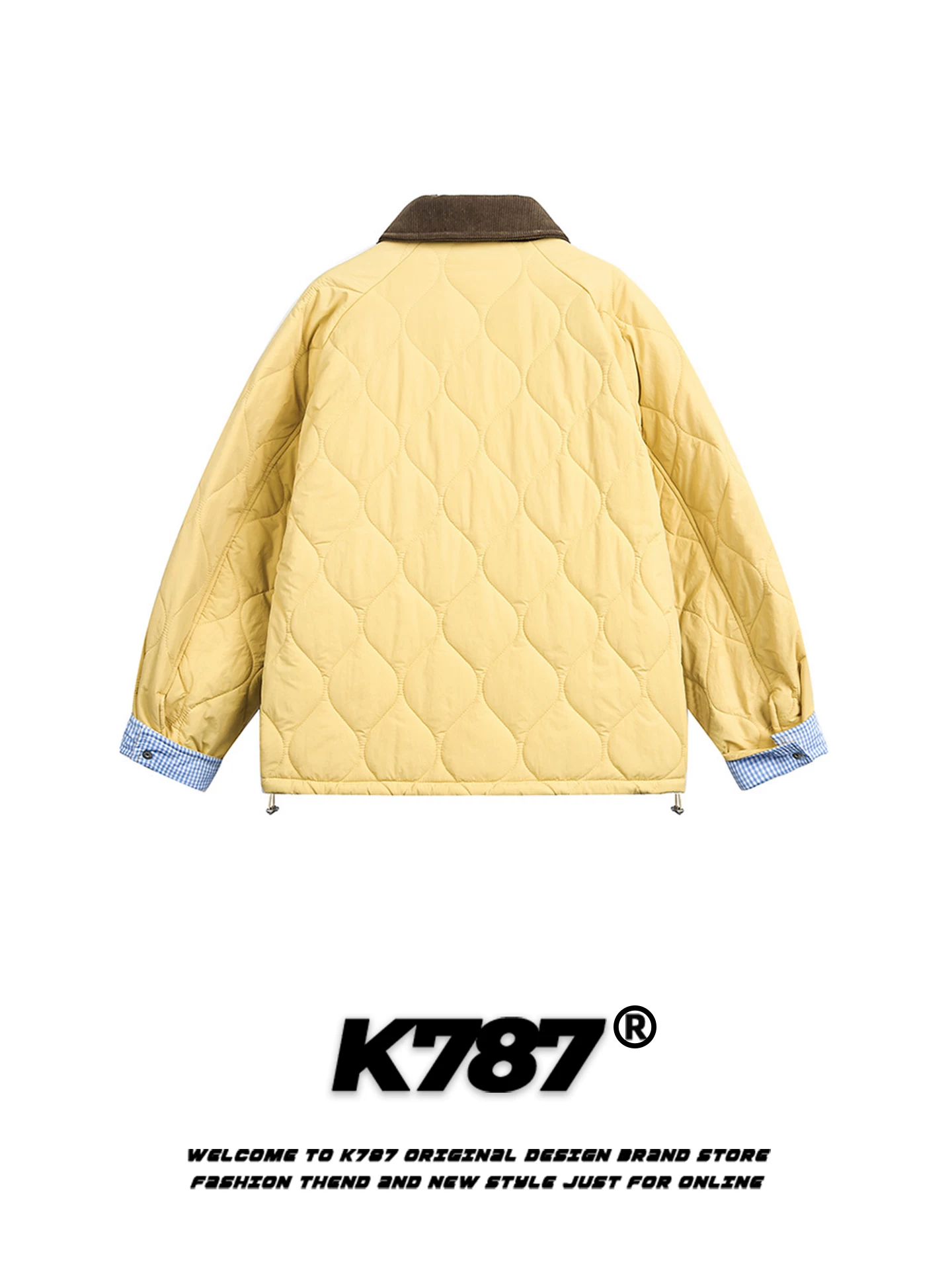 Áo khoác cotton cổ điển kiểu Mỹ K787 dành cho nam và nữ, áo khoác cotton ấm áp phối màu theo xu hướng thời trang dành cho cặp đôi.