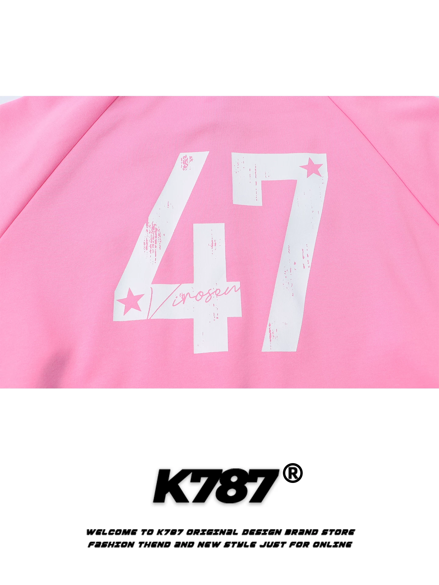K787 Áo hoodie thêu kỹ thuật số phong cách đường phố Mỹ unisex dáng rộng giản dị dopamine hợp thời trang thương hiệu áo khoác ngắn mùa thu