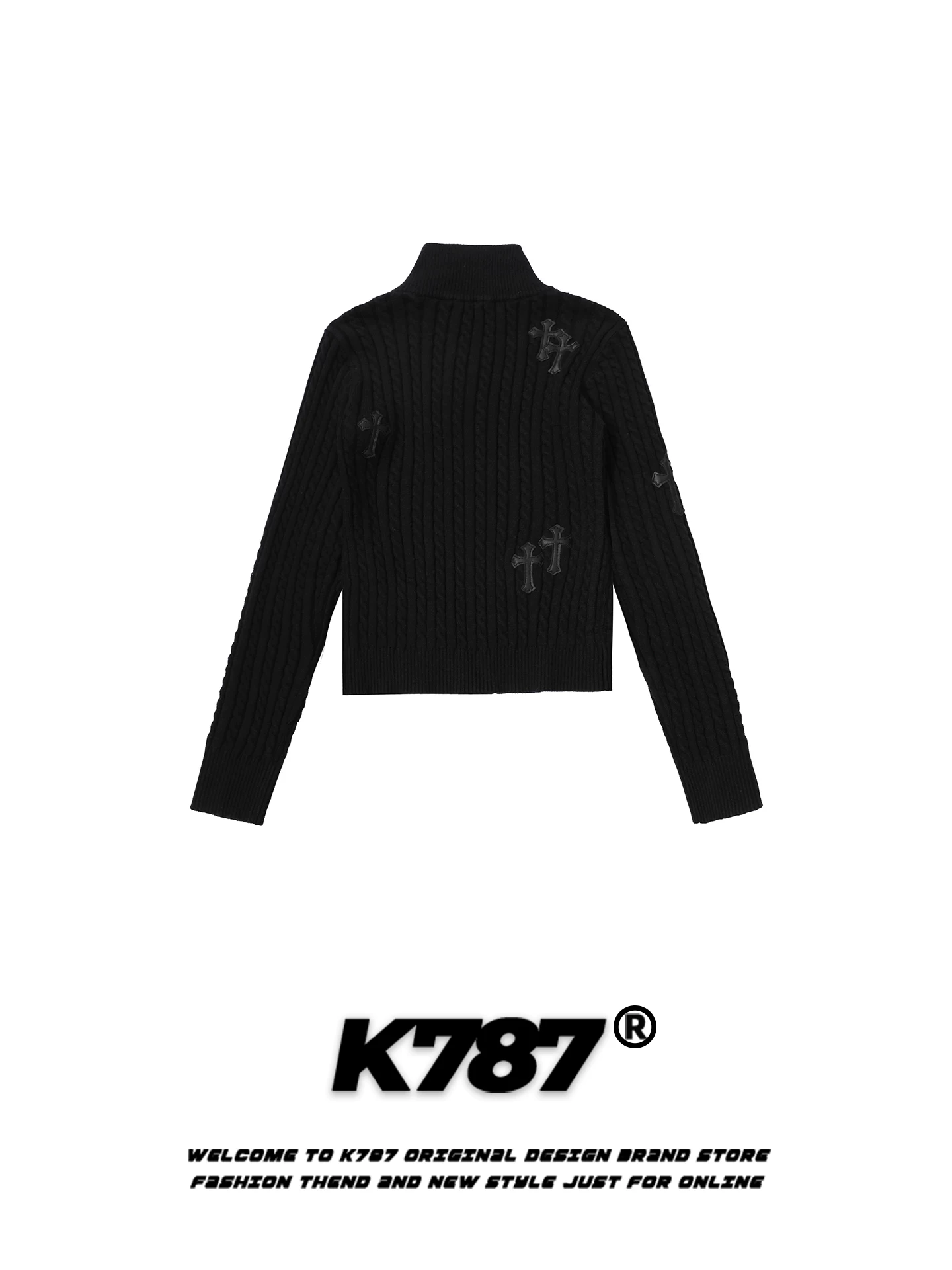 Áo len cardigan kiểu dáng đường phố Mỹ K787 dành cho nữ, ôm dáng, phong cách lười biếng, áo khoác dệt kim ấm áp