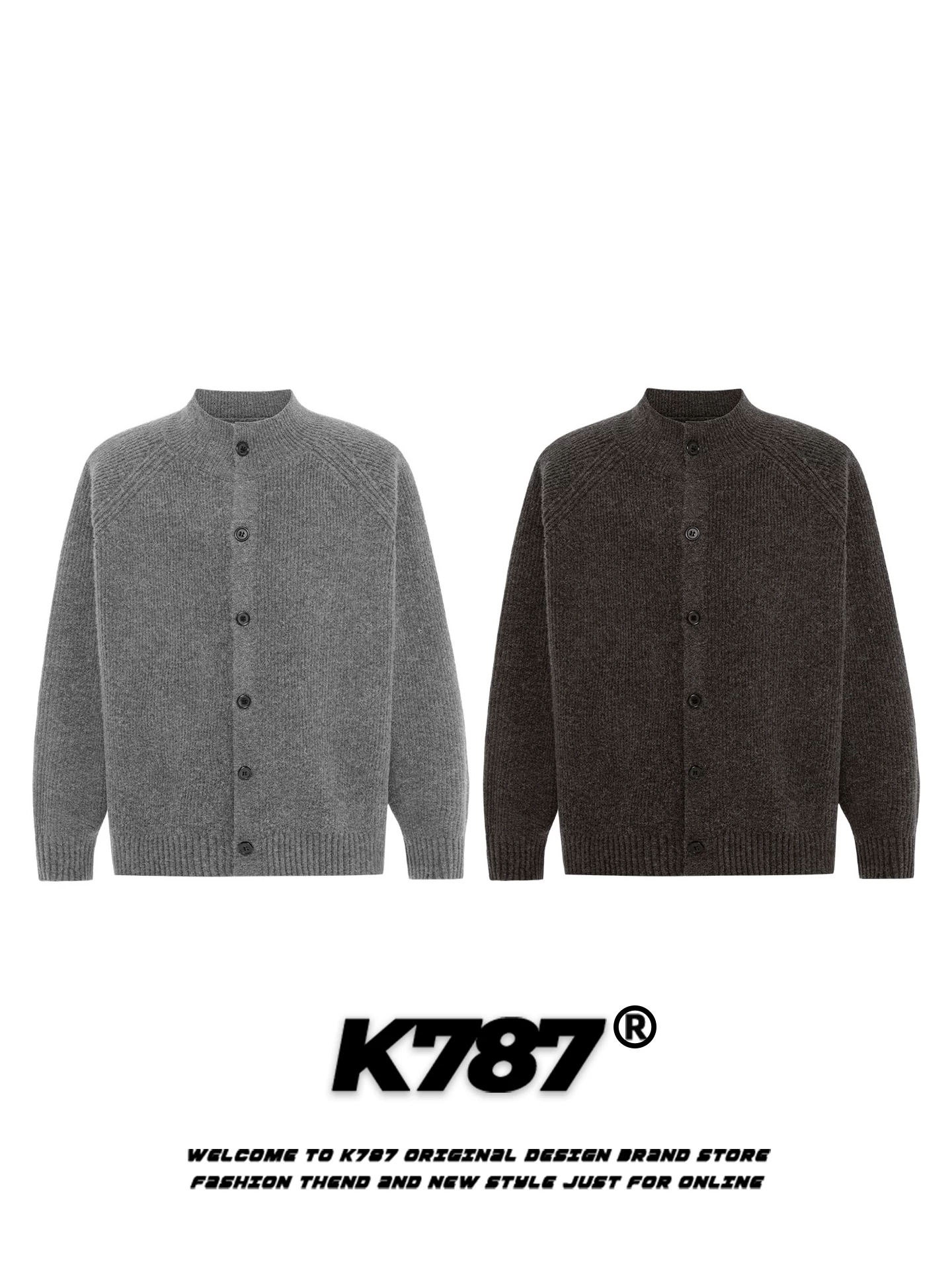 Áo len cardigan màu trơn đơn giản kiểu Mỹ K787 dành cho nam và nữ, áo khoác dệt kim dáng rộng, thoải mái, phong cách đơn giản, dành cho cặp đôi