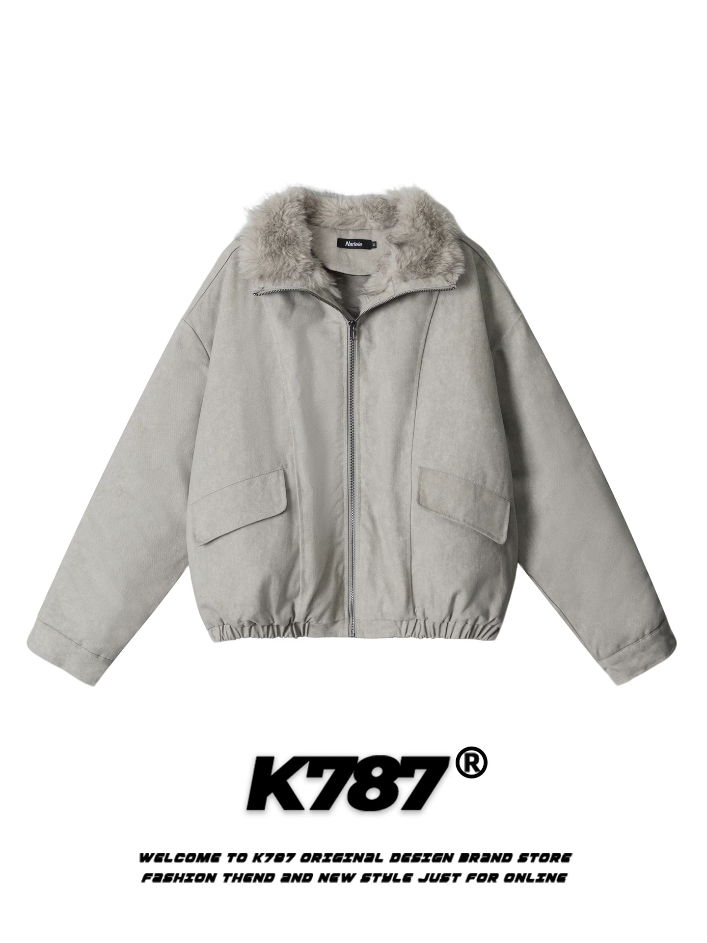 Áo khoác cotton cổ điển kiểu Mỹ K787, thiết kế phá cách, dành cho nam và nữ, thương hiệu thời thượng, áo khoác cotton dày dặn, ấm áp cho mùa đông.