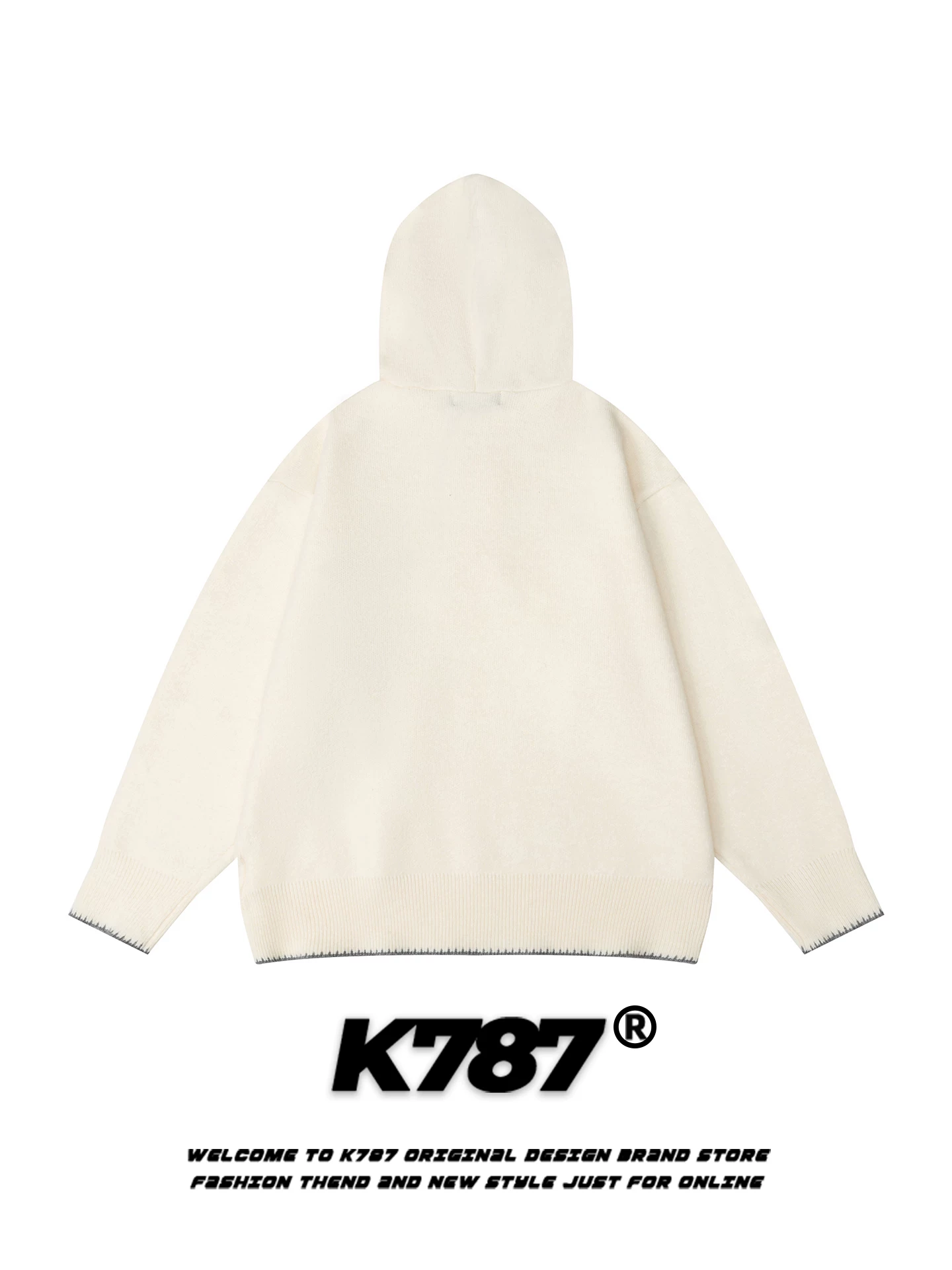 Áo khoác nỉ có mũ, kiểu đường phố Mỹ K787, thêu nhiều màu sắc, cài nút, unisex, phong cách đại học, chất liệu dệt kim, dáng rộng, dành cho cặp đôi