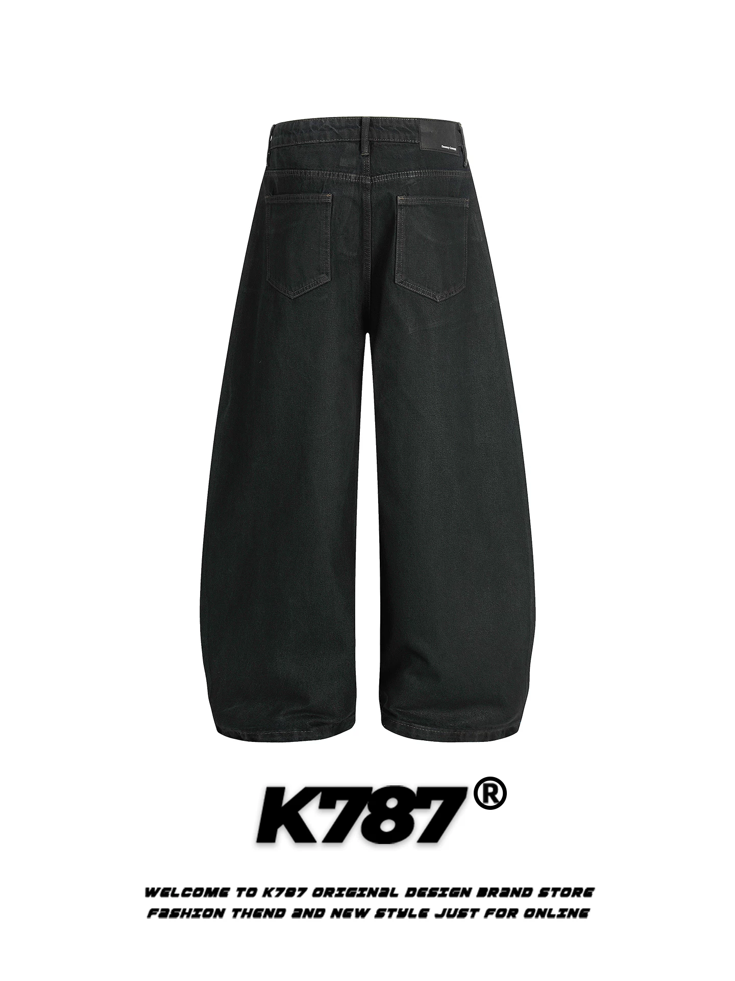Quần jeans kiểu Mỹ cổ điển K787, dáng rộng thùng thình, xu hướng thời trang, dài chấm đất, dành cho nam và nữ