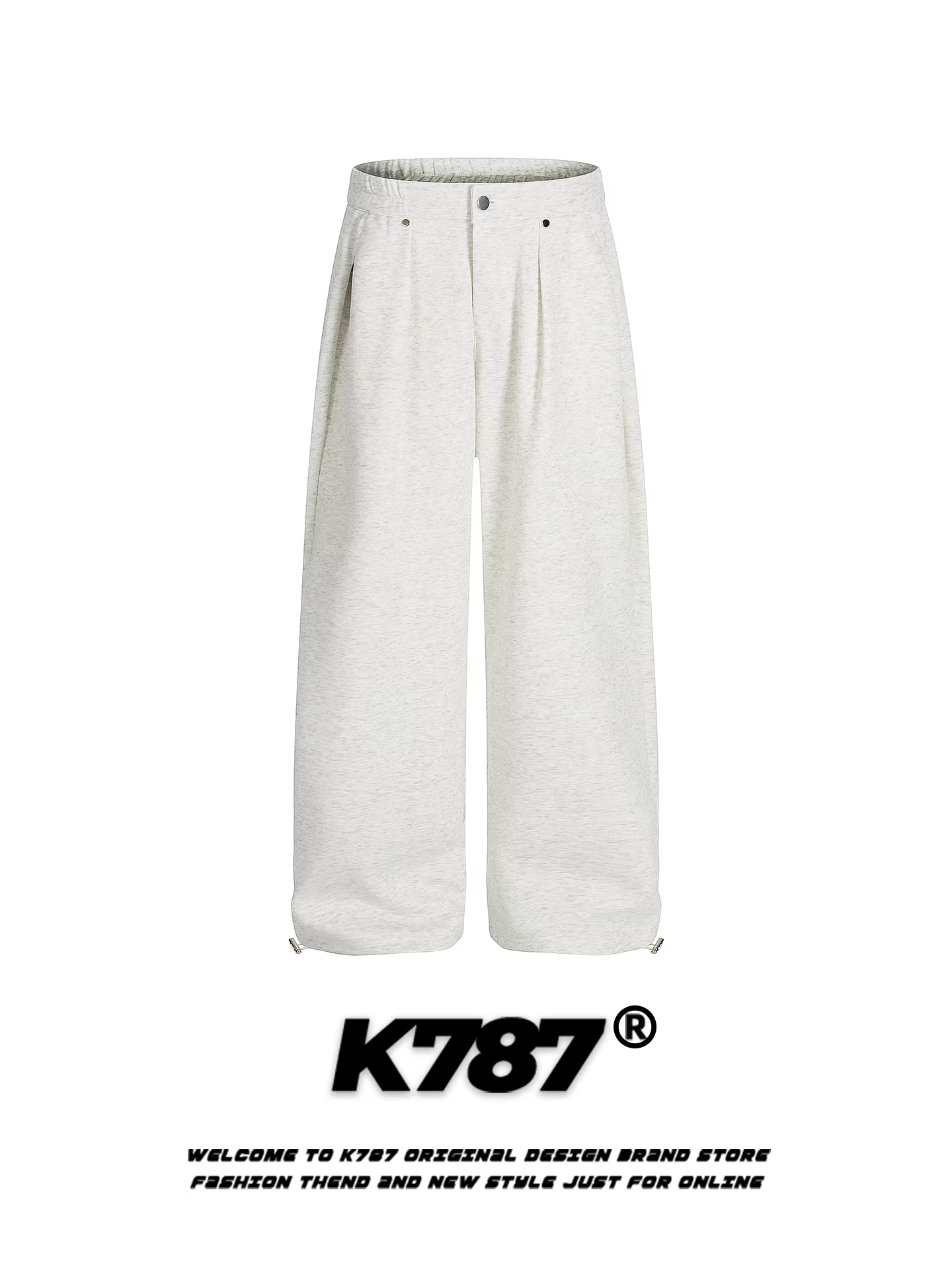 Quần thể thao unisex K787 kiểu Mỹ, xếp ly đơn giản, chất liệu mềm mại, dáng rộng, thoải mái, phong cách thể thao, thiết kế ôm dáng.