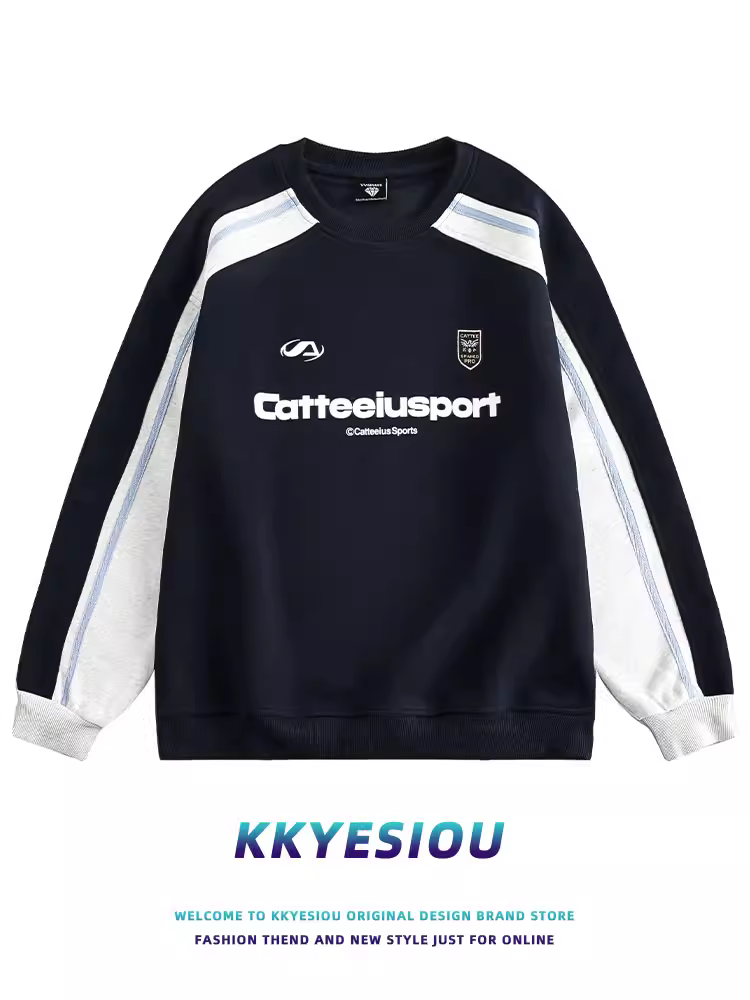 Áo khoác thể thao phong cách retro Mỹ KKyesiou, kiểu dáng đường phố, unisex, rộng rãi, dành cho cặp đôi, mùa thu