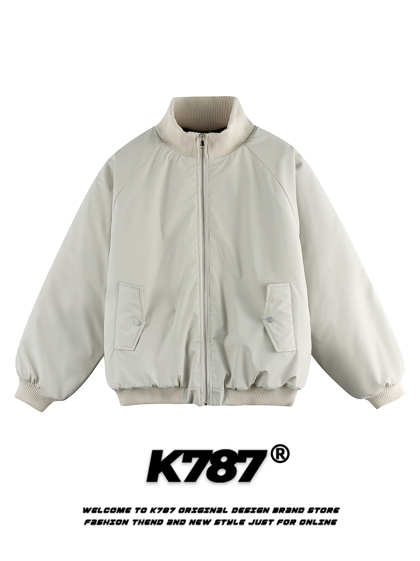 Áo khoác cotton da PU kiểu cổ điển Mỹ K787 dành cho nam và nữ, áo khoác cotton ấm áp có đệm chống gió dành cho cặp đôi.