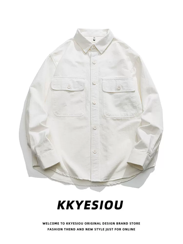 Áo sơ mi dài tay phong cách retro Mỹ của thương hiệu KKyesiou Melard, kiểu dáng unisex, cổ điển, dành cho cặp đôi, mùa xuân.