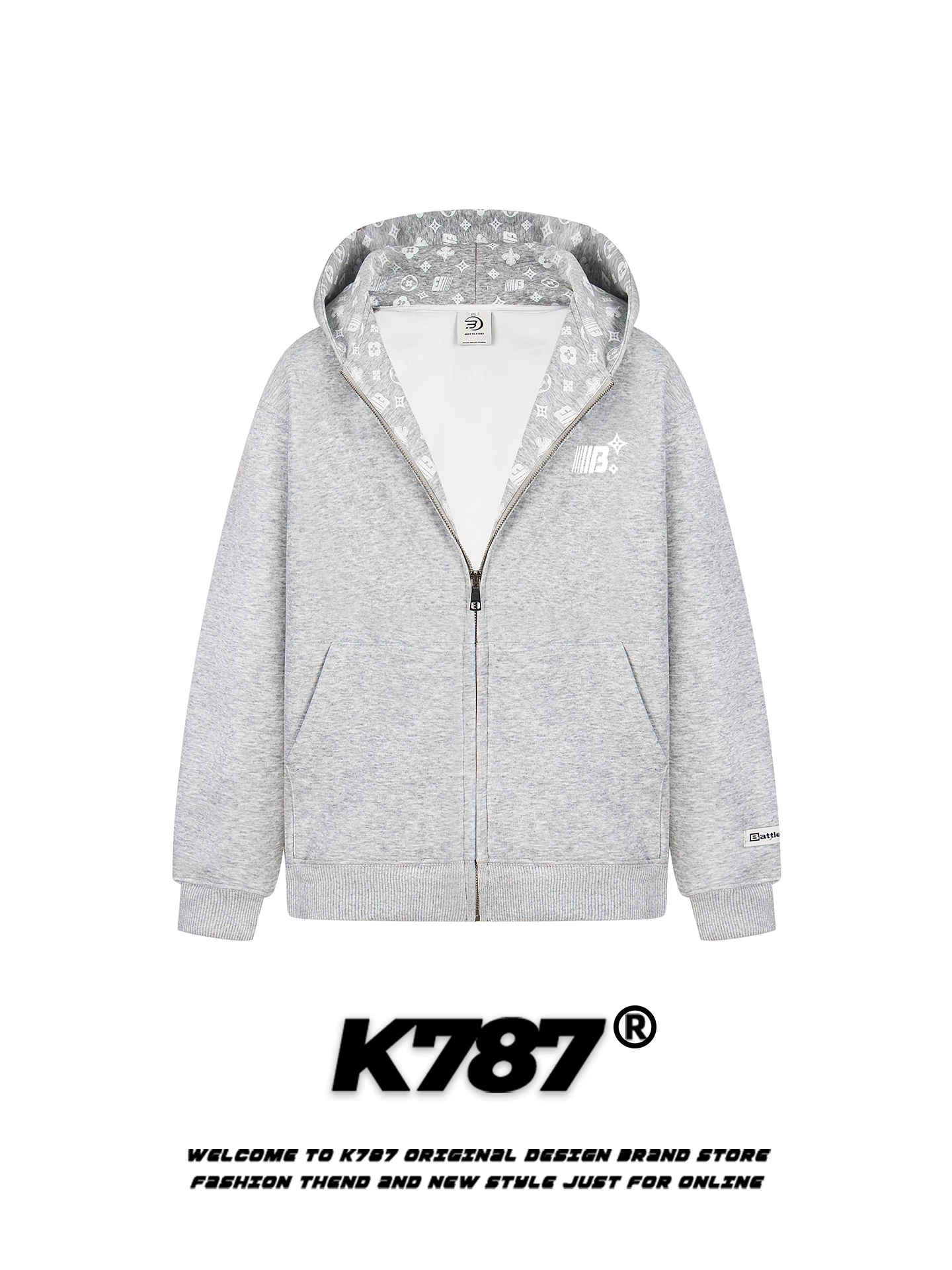 Áo khoác cardigan có mũ in chữ cổ điển Mỹ K787 dành cho nam và nữ, áo khoác hoodie cặp đôi thời trang, rộng rãi, thoải mái, phong cách thương hiệu.