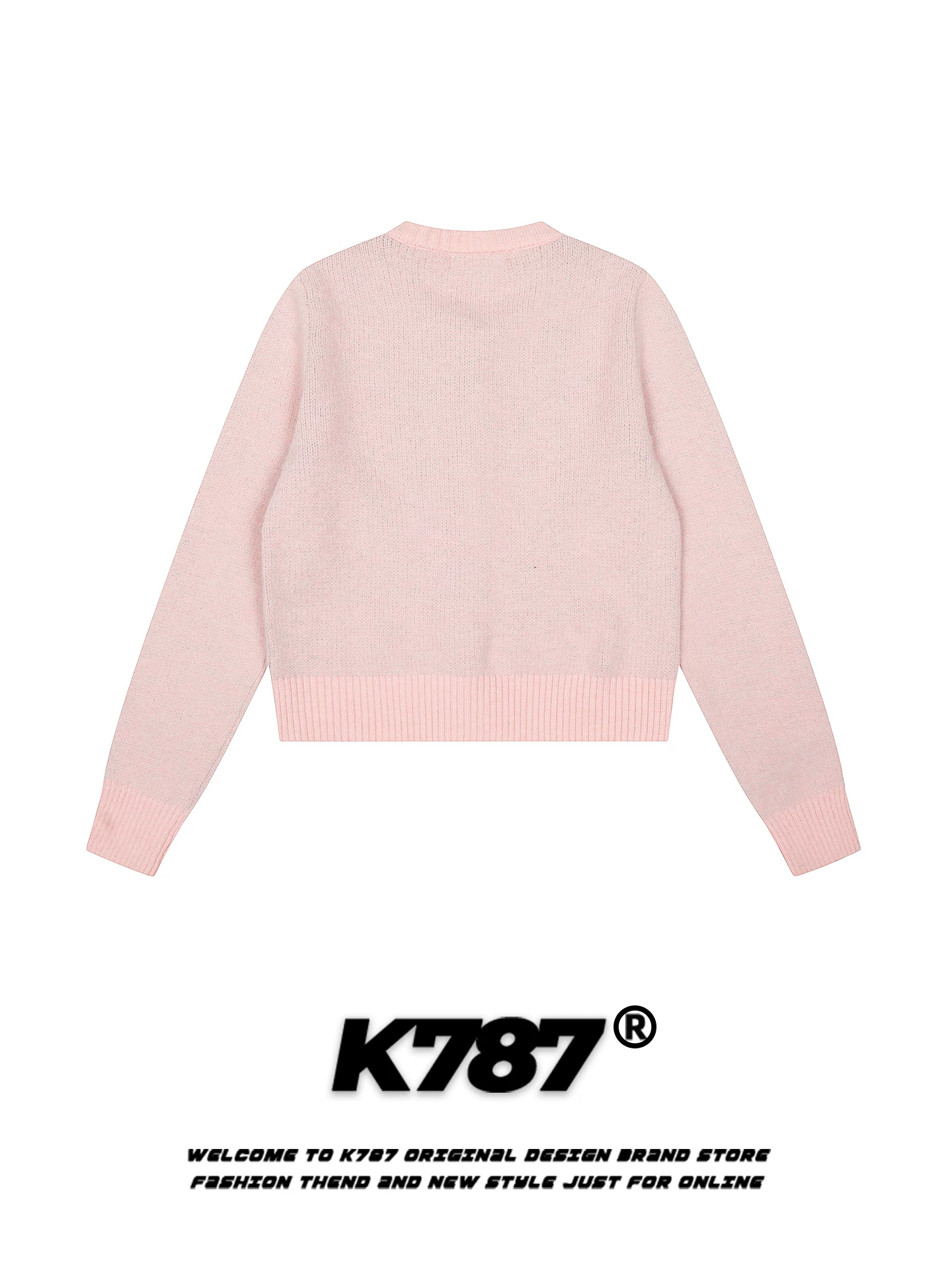Áo cardigan dệt kim kiểu Mỹ cổ điển K787 dành cho nữ, phong cách nhẹ nhàng, trẻ trung, áo khoác len ngắn ấm áp