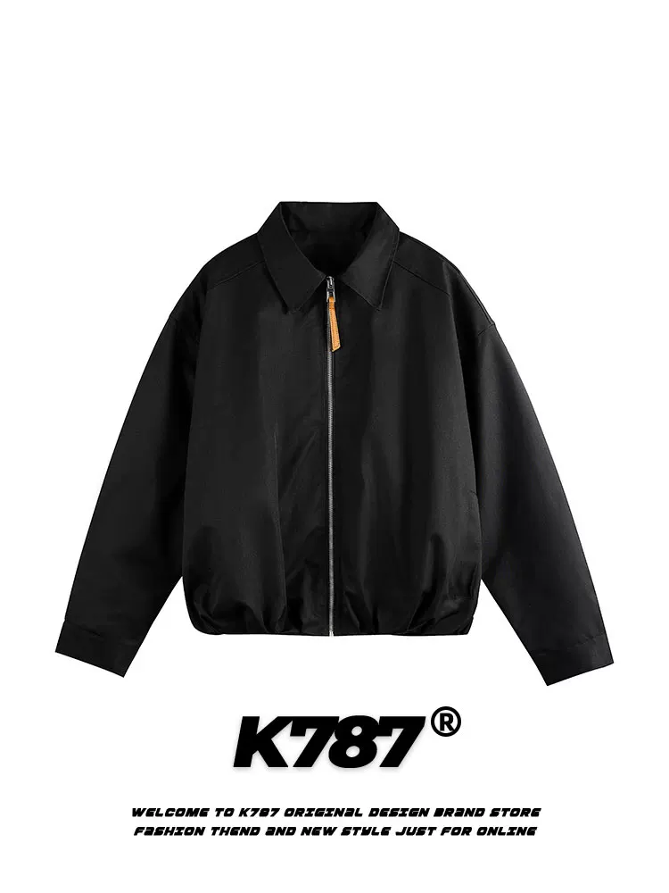 K787 Áo khoác cổ điển kiểu Mỹ cleanfit đơn giản có ve áo unisex hợp thời trang thương hiệu dáng rộng đa năng áo khoác ngắn kiểu công sở