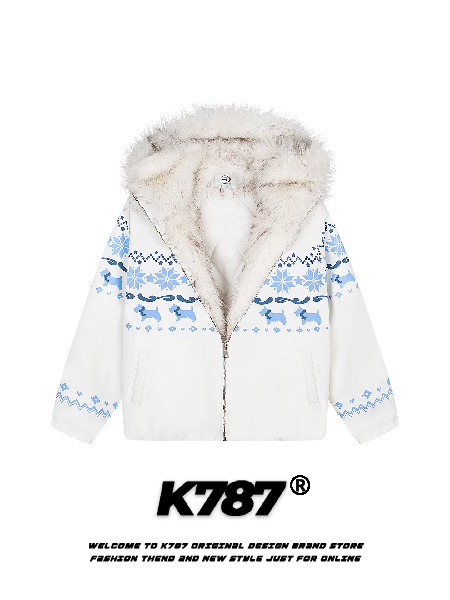 Áo khoác cotton có mũ trùm đầu kiểu cổ điển Mỹ K787 dành cho nam và nữ, ấm áp và dày dặn, phong cách lười biếng, áo khoác cotton thương hiệu hợp thời trang dành cho mùa đông.